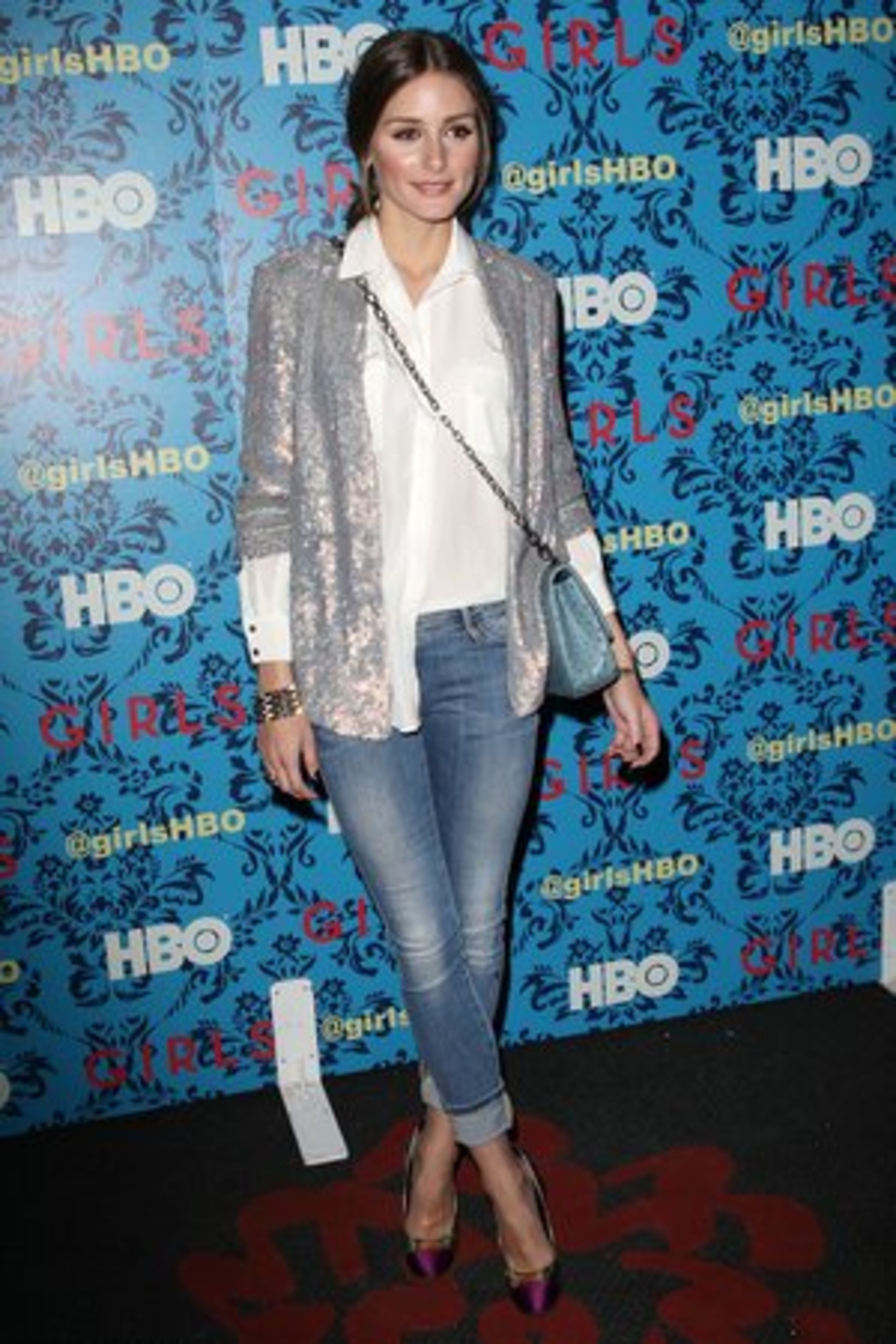 Olivia Palermo poses at the premiere of the HBO original series 'Girls,' Wednesday, April 4, 2012 in New York. The comedy premieres April 15 on HBO.