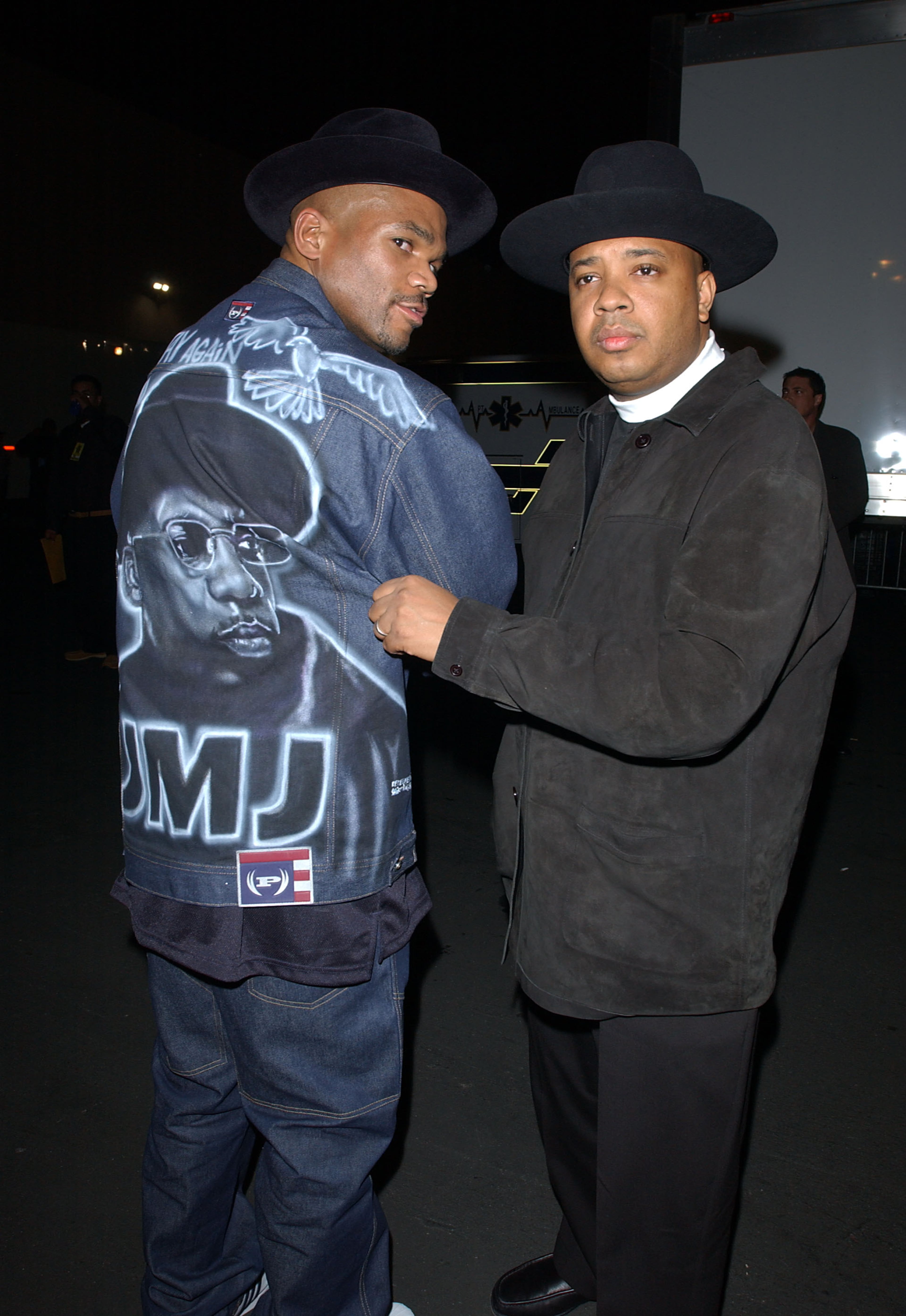 Run-D.M.C. arrives at the VH1 Big in 2002 Awards held at the Grand Olympic Auditorium in Los Angeles on Dec. 4, 2002.
