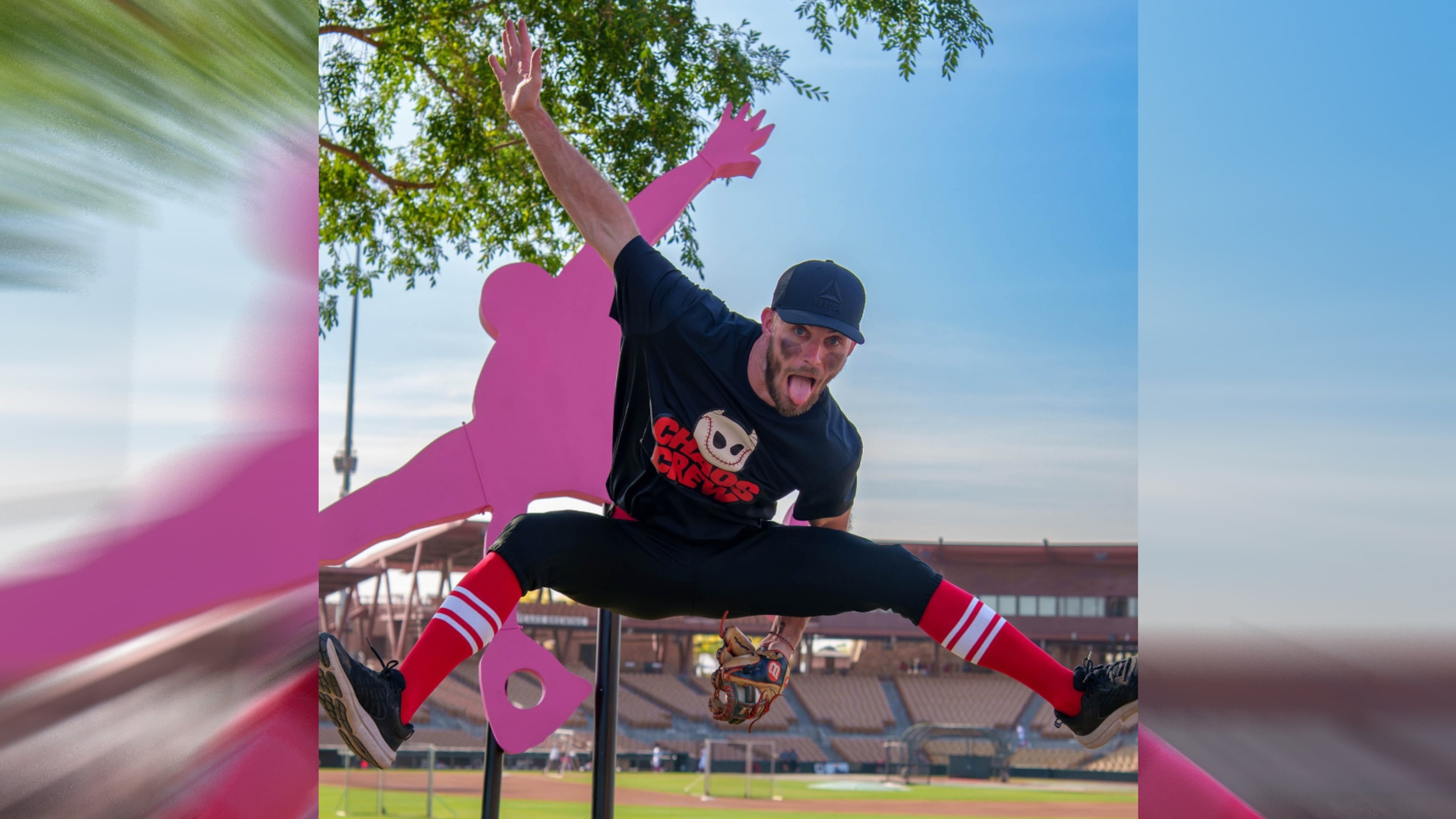 Boom Ball brings a fast, rule-bending version of baseball to Gwinnett Field on Saturday, April 18. Pictured is Chaos Crew player Richie Kiernicki. (Photo courtesy of Boom Ball)