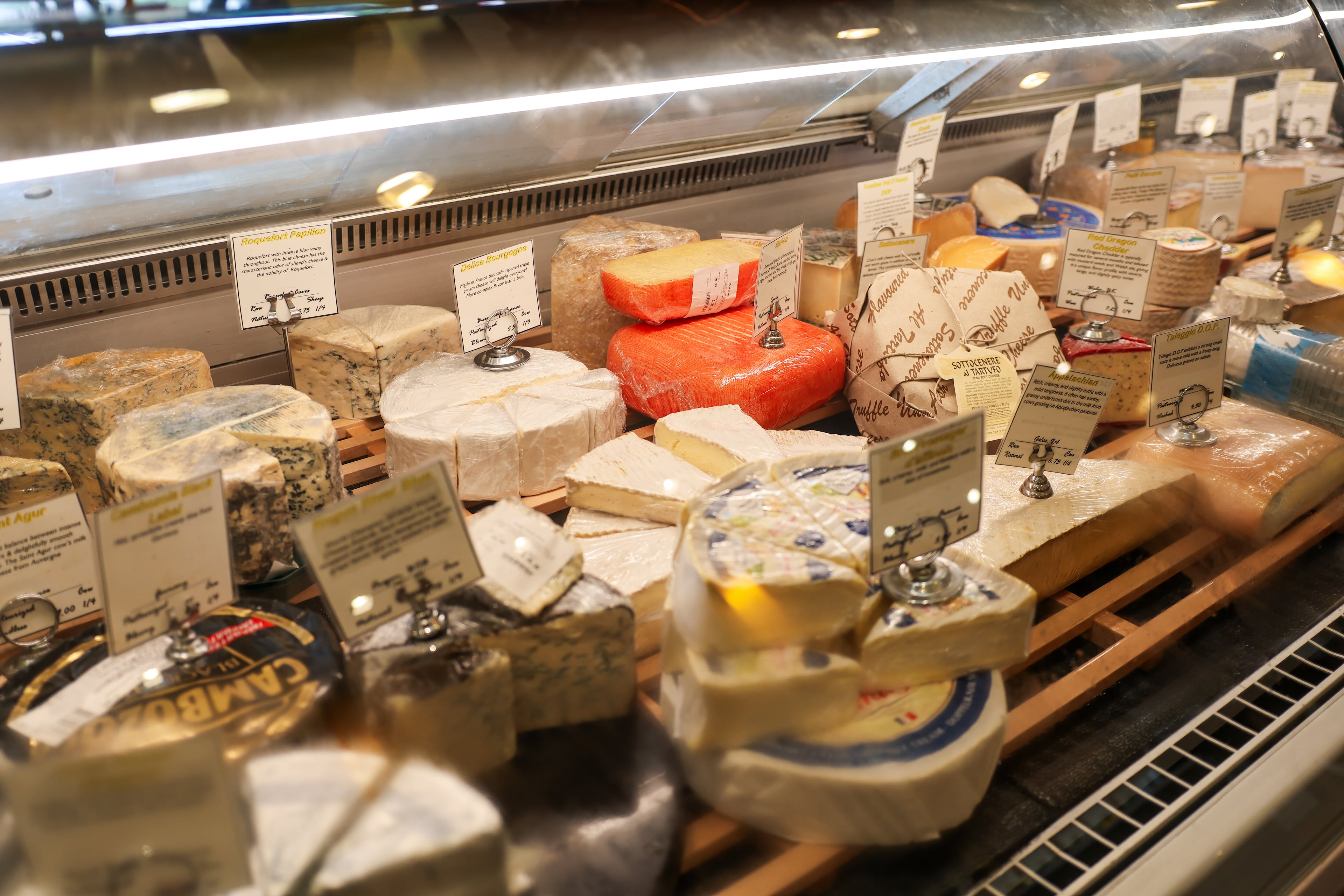 Find a case of cheeses at Alon's Bakery in Virginia-Highland/Morningside.