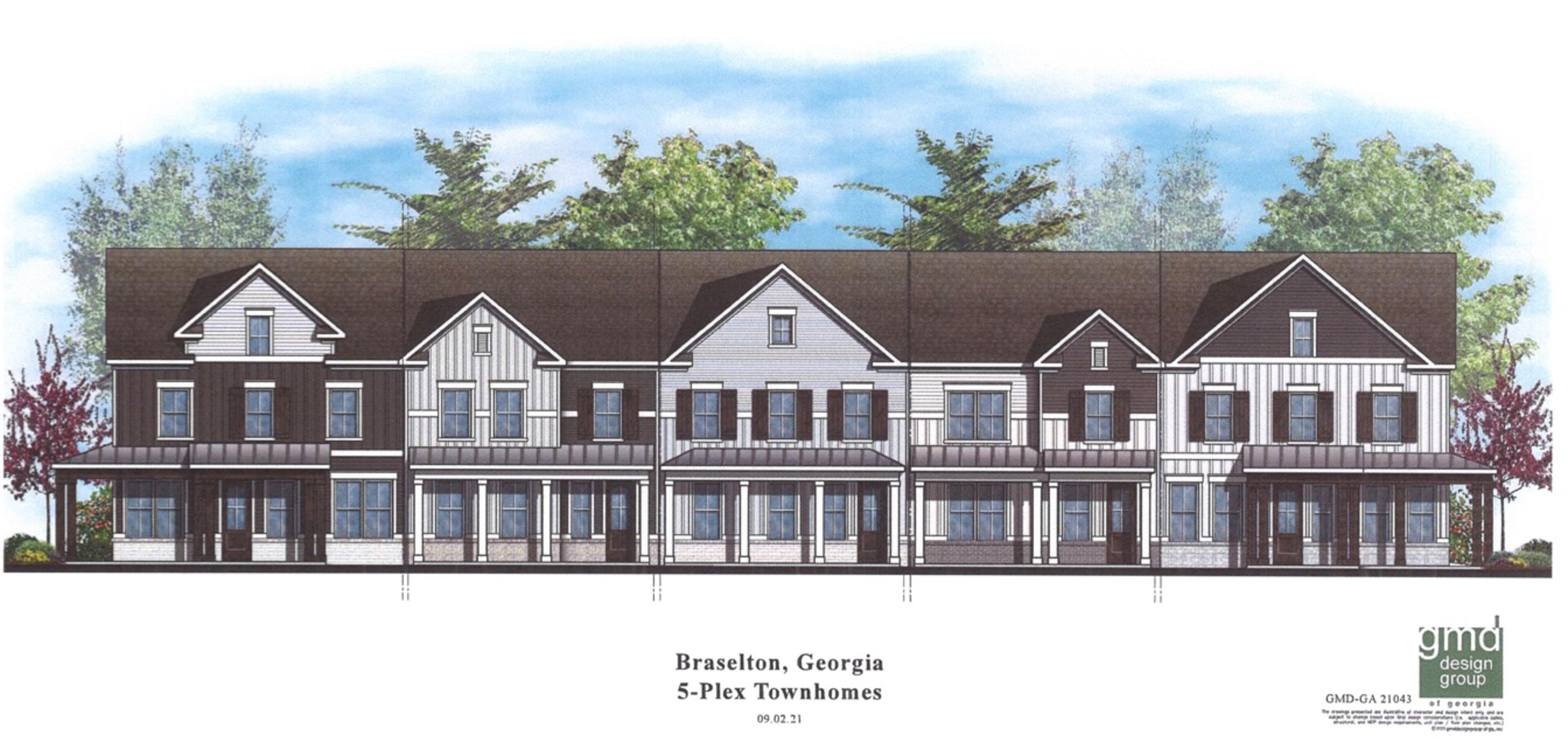 Braselton will hold a public hearing at 7 p.m. Monday, Nov. 29 on a plan to create 110 attached single-family townhomes on Beaverdam Road. (Courtesy Town of Braselton)