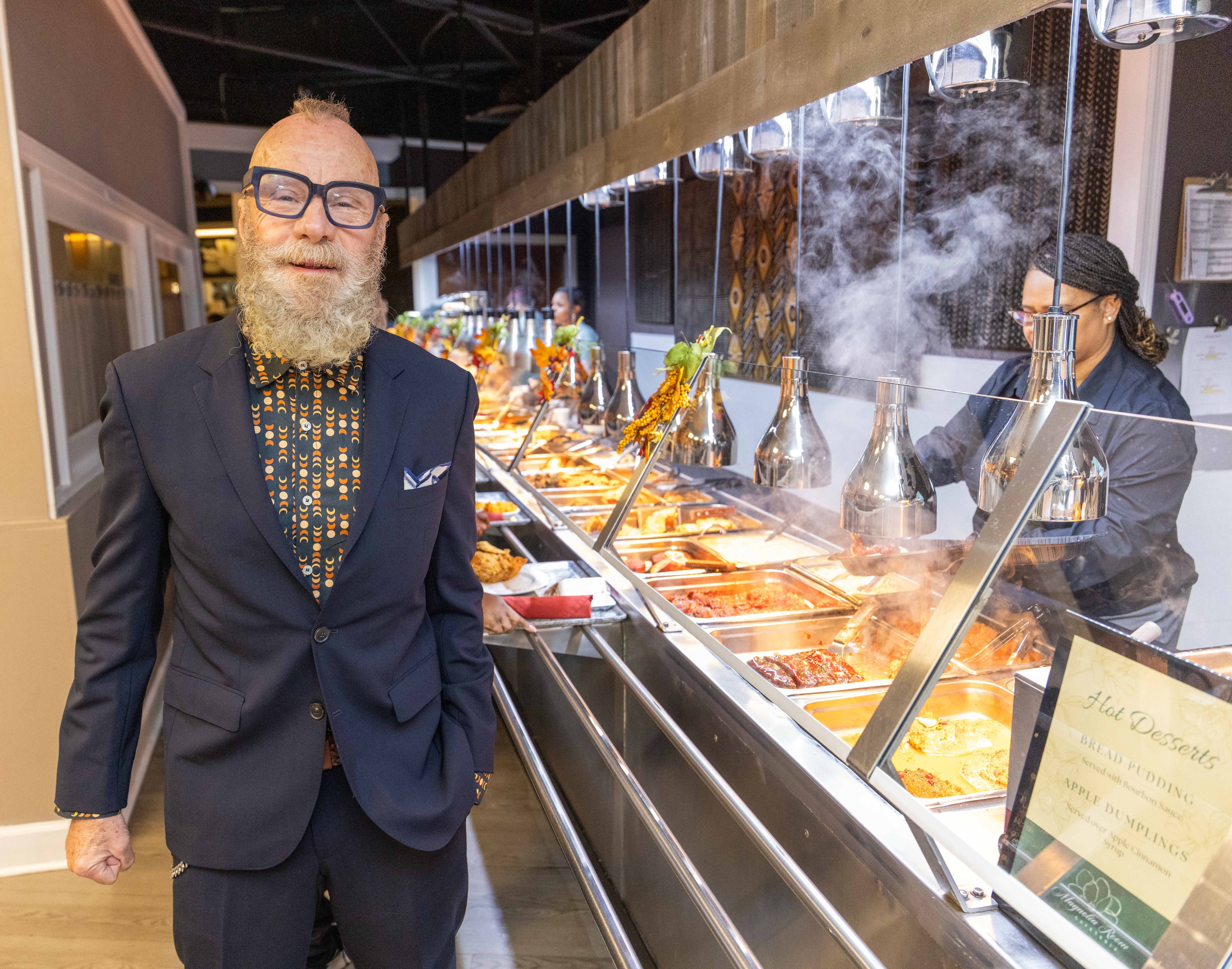 Louis Squires at the Magnolia Room Cafeteria in Tucker. He has always loved Southern cuisine and didn't want to see the S&S cafeteria on Chamblee Tucker Road close. His passion and dedication also saved 24 jobs. (Phil Skinner/AJC)