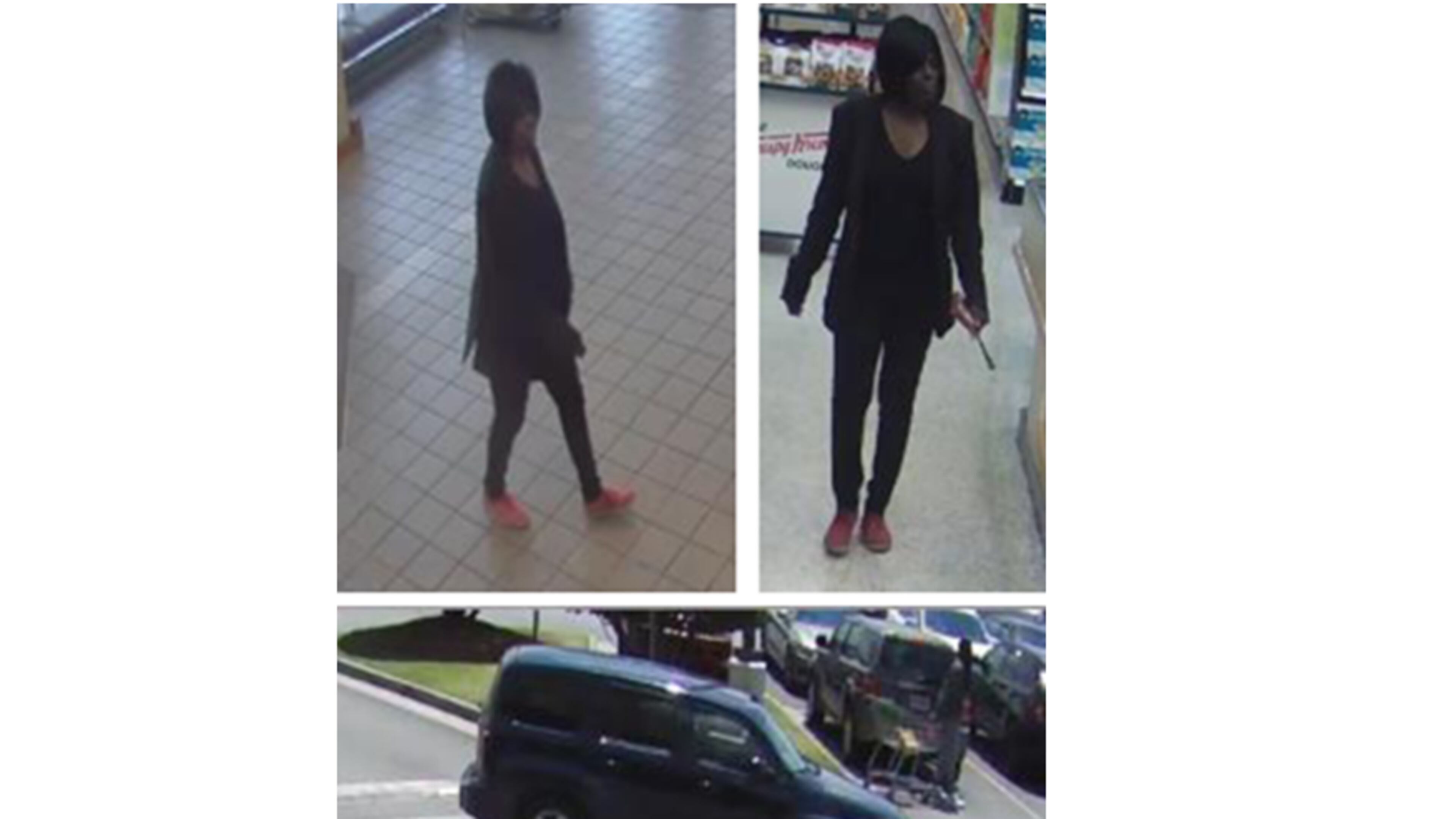 Gwinnett County police are searching for a woman they believe stole Publix shoppers' wallets and used victims' credit cards to spend nearly $2,000 at nearby Walgreens stores.
