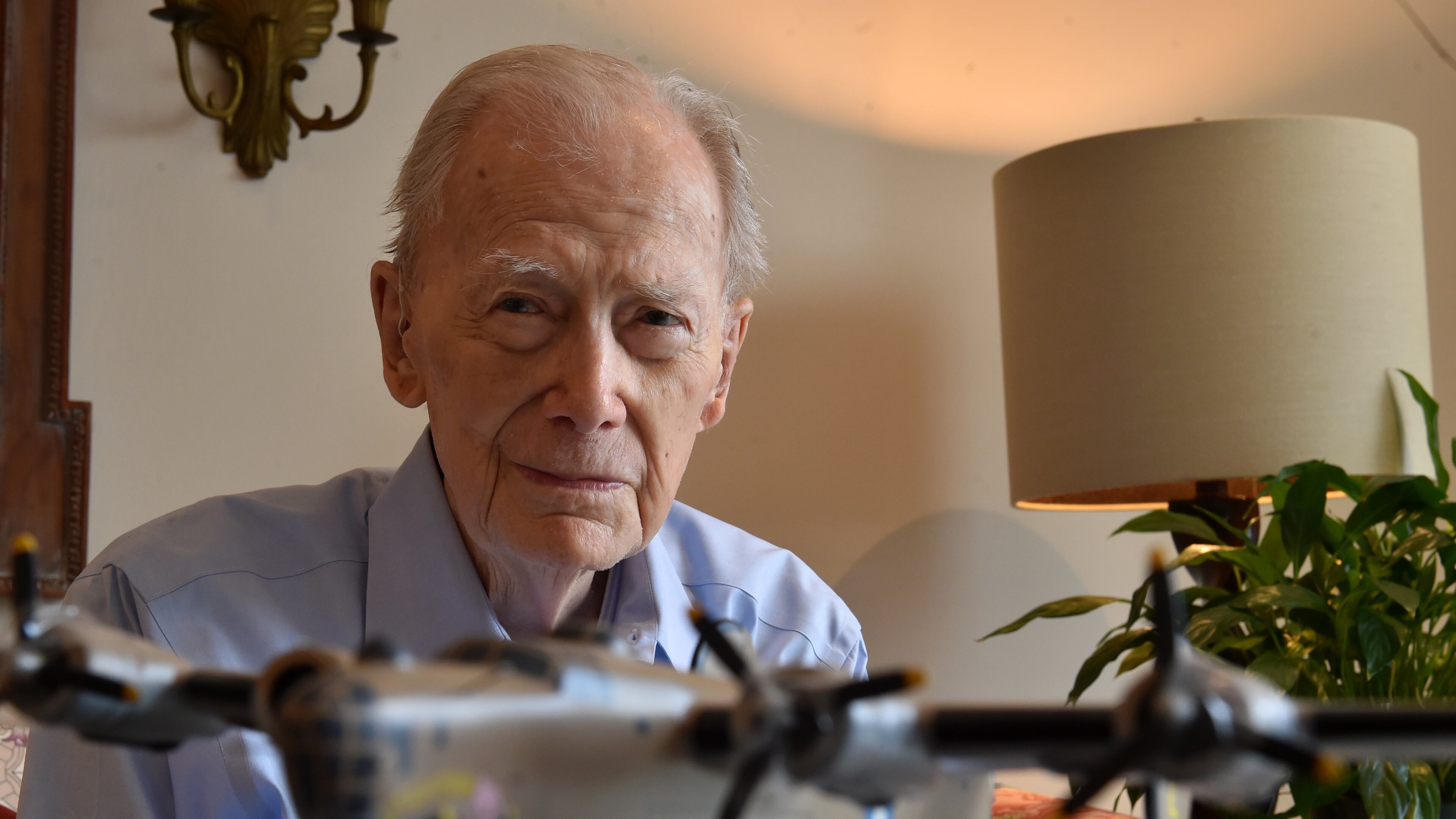 Hap Chandler flew on 34 bombing missions over Germany during WW II on a B-24 bomber.