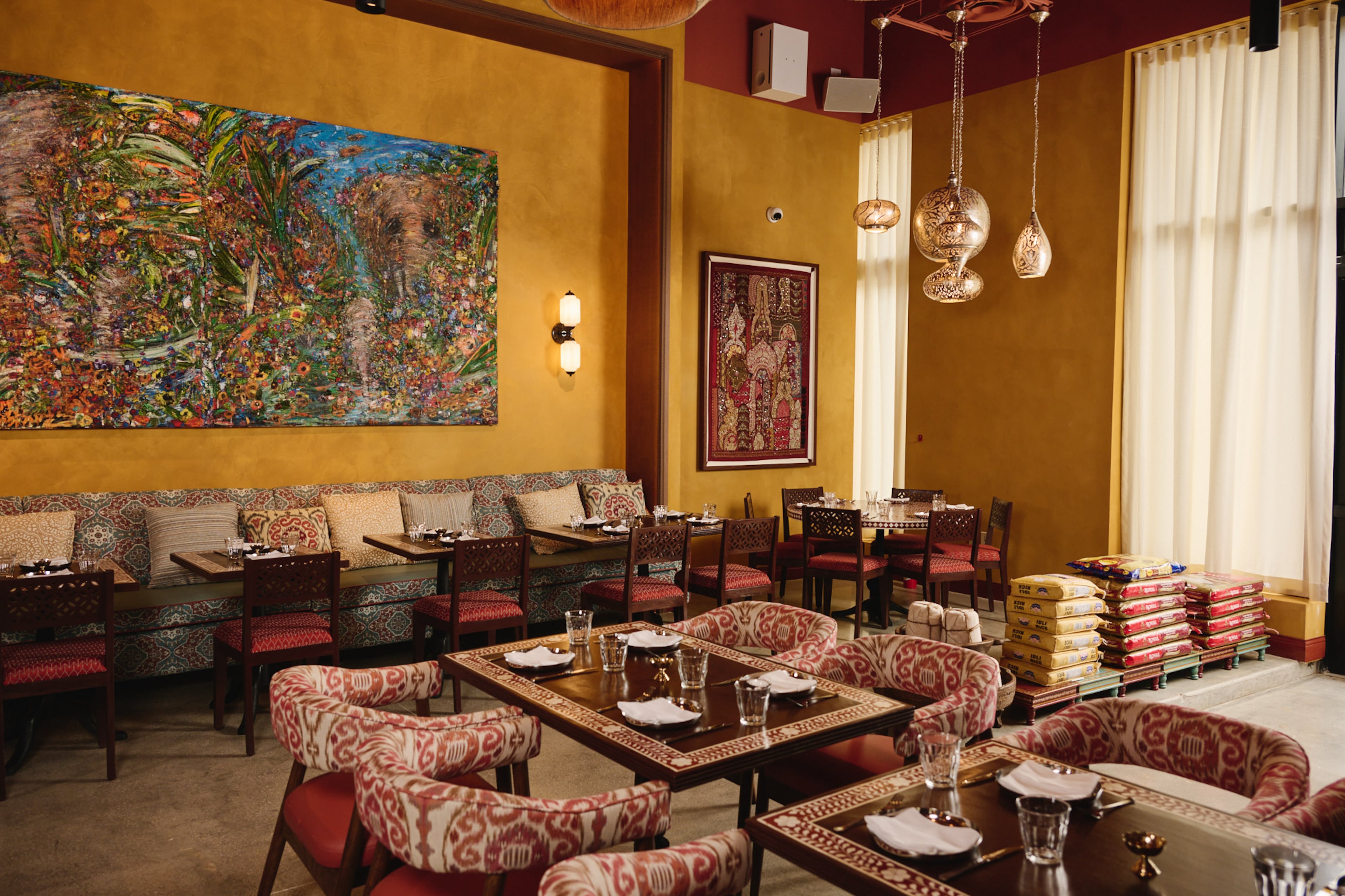 Ghee Indian Kitchen in the Miami neighborhood of Wynwood. Chef and co-owner Niven Patel said the design and decor was nearly identical to Atlanta's West Midtown location. (Felipe Cuevas/Courtesy of Ghee Indian Kitchen)