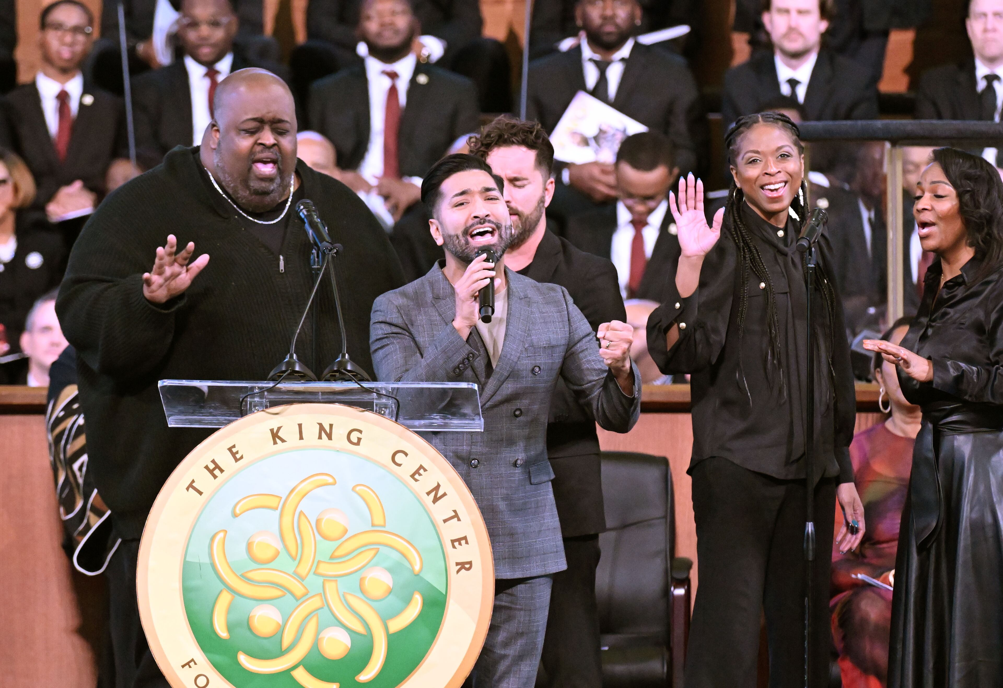 Trust In God - Aware Worship ft. Mark Gutierrez performs during the 57th Martin Luther King, Jr. Beloved Community Commemorative Service at Ebenezer Baptist Church, Monday, January 20, 2025, in Atlanta. (Hyosub Shin / AJC)