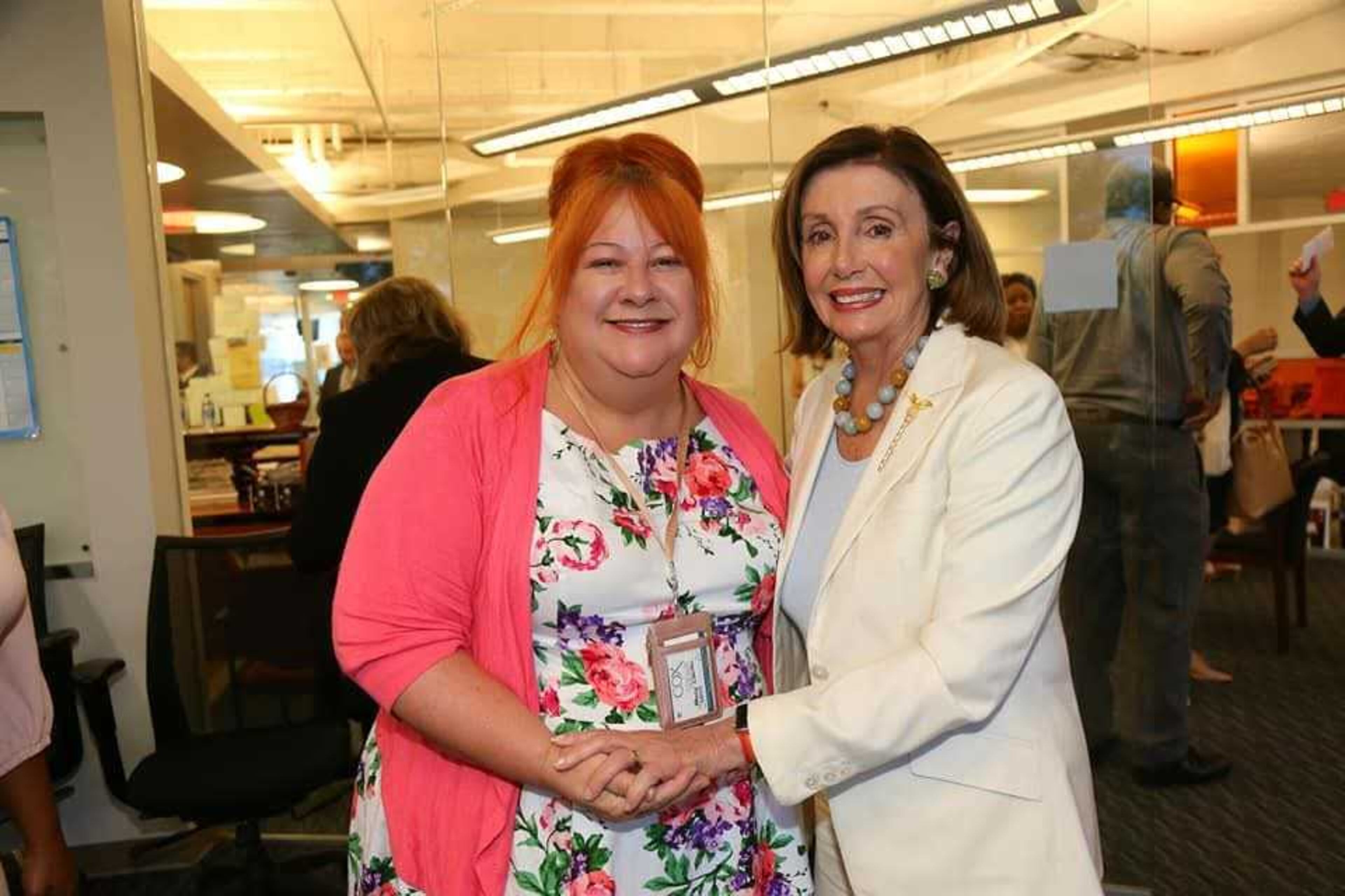 U.S. Rep. Nancy Pelosi was kind enough to take a photo with the other Nancy in the room when she visited the AJC.