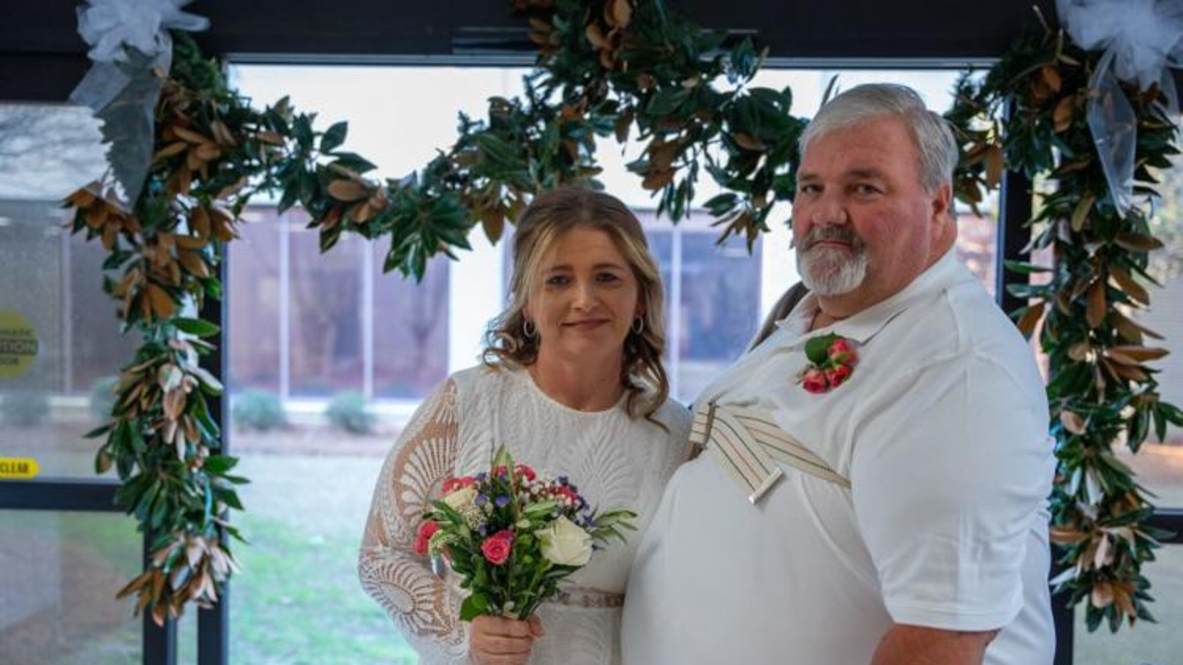 Marsha and Michael Robinson were wed at Phoebe Putney Memorial Hospital's Inpatient Rehab Center in a ceremony planned and attended by the staff. Michael is recovering from a stroke. (Courtesy of Phoebe Putney Memorial Hospital)