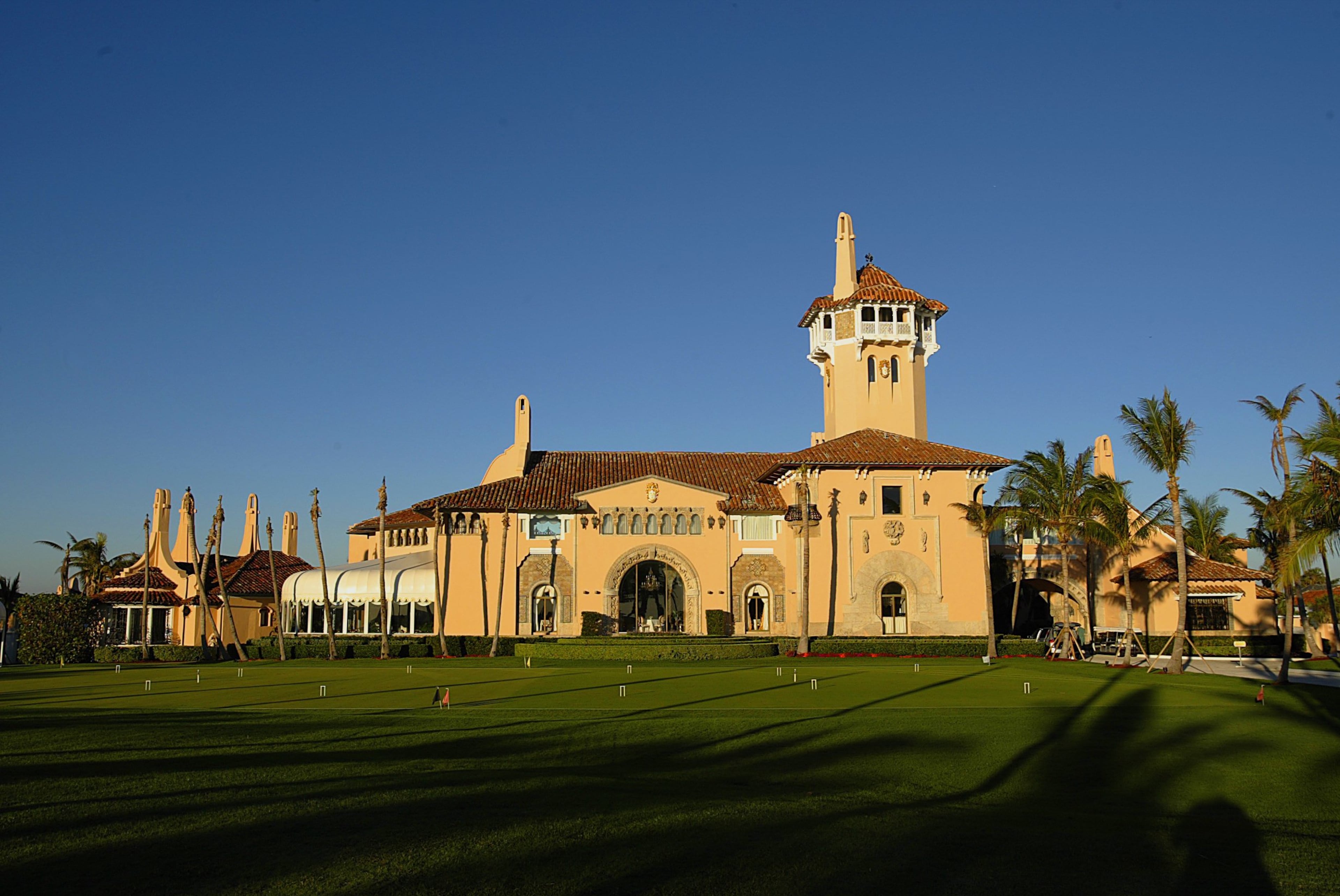 Front exterior. Photos of the interior and exterior of Donald Trump's Palm Beach Island home "Mar-a-Lago." This is the first time The Palm Beach Post has been given photo access to Mar-a-Lago since Trump took over. Damon Higgins/The Palm Beach Post