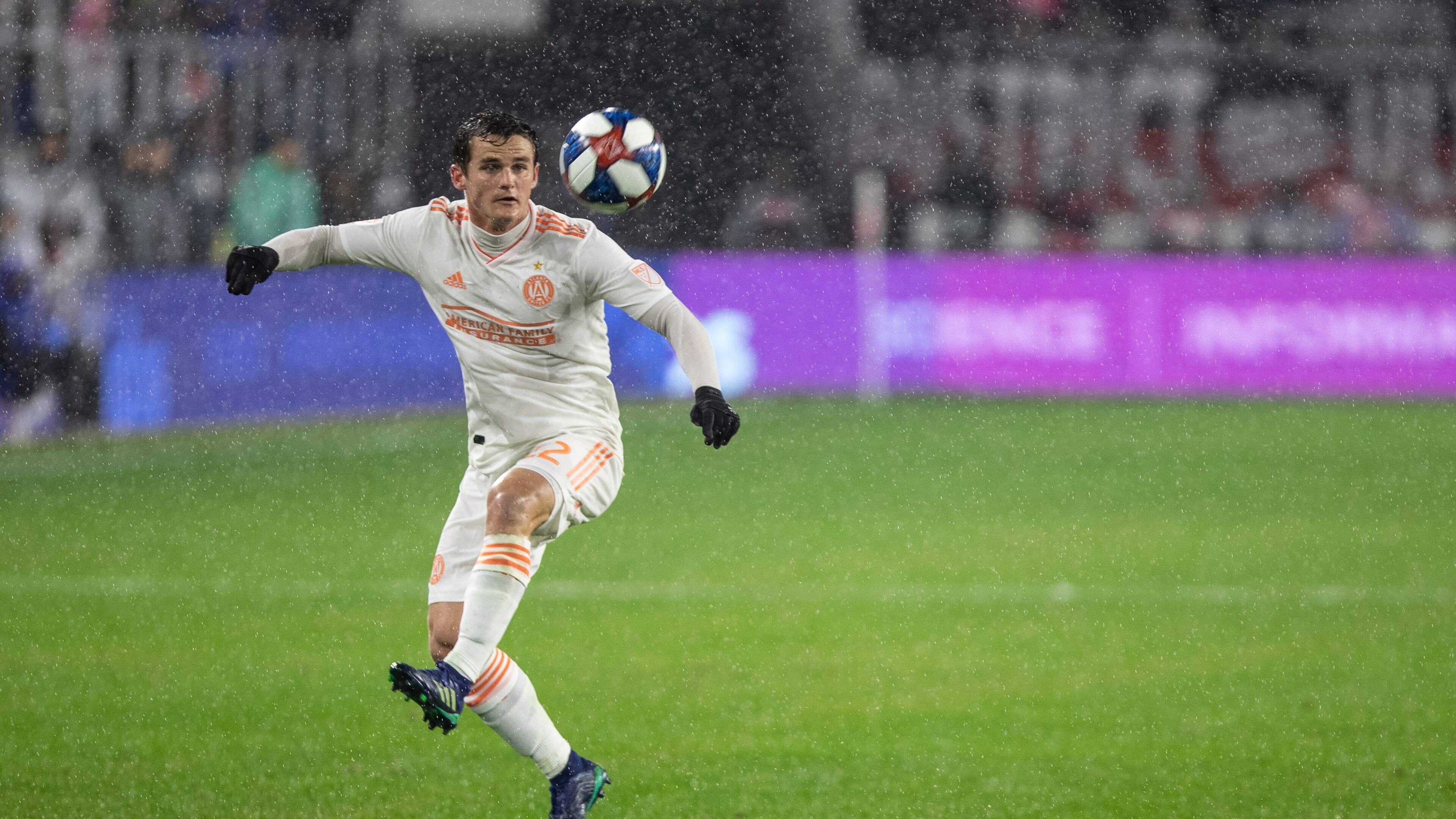 Atlanta United’s Mikey Ambrose controls the ball during Sunday’s MLS opener at D.C. United.