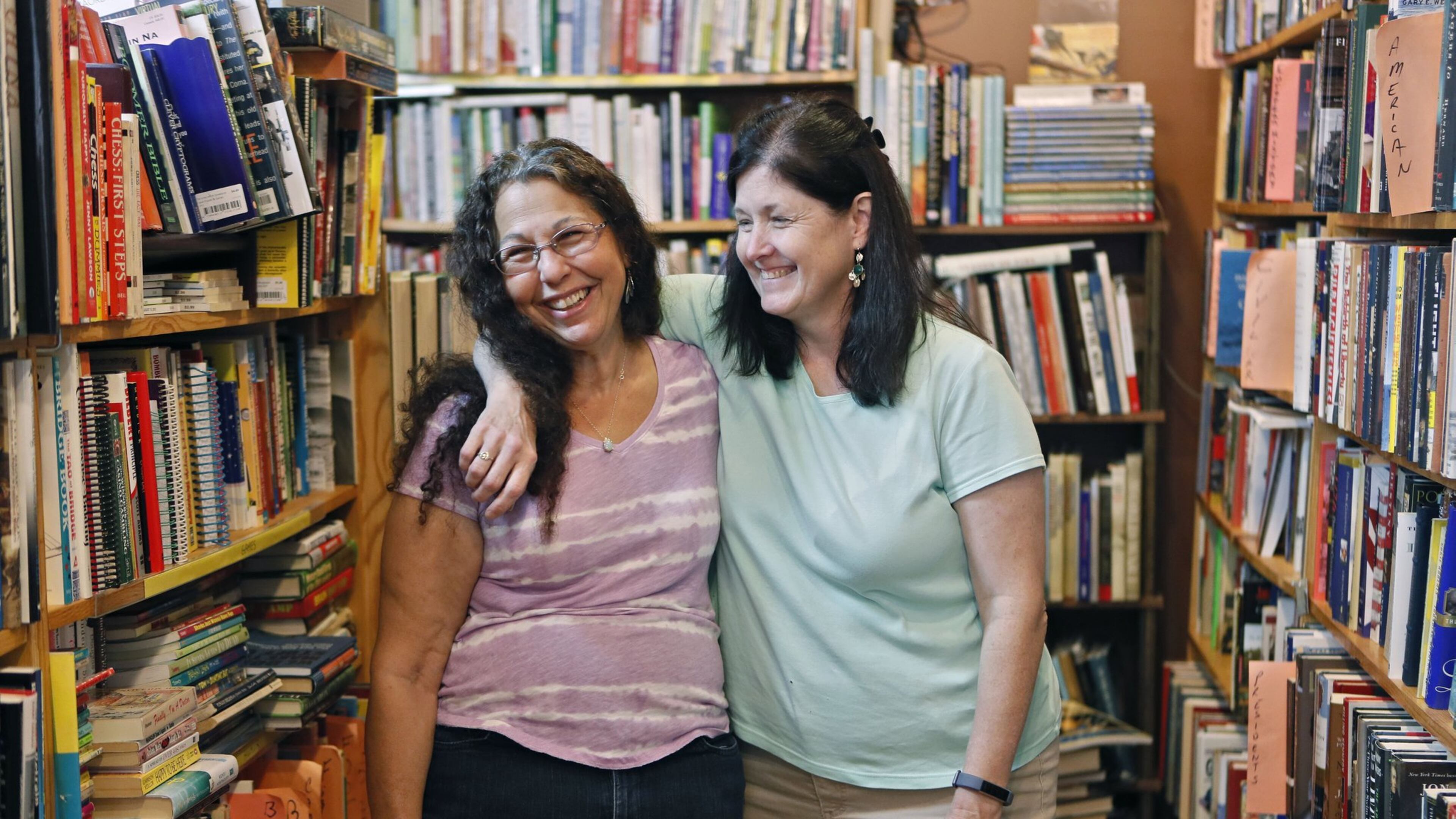 May 13, 2019 - Powder Springs - Susan Smelser (left), the owner of The Book Worm bookstore in downtown Powder Springs, wants to retire. Elaine Koziatek (right) is her assistant. She is hoping local residents will form a co-op to keep the bookstore alive in the community, otherwise she will have to close the store completely. Bob Andres / bandres@ajc.com