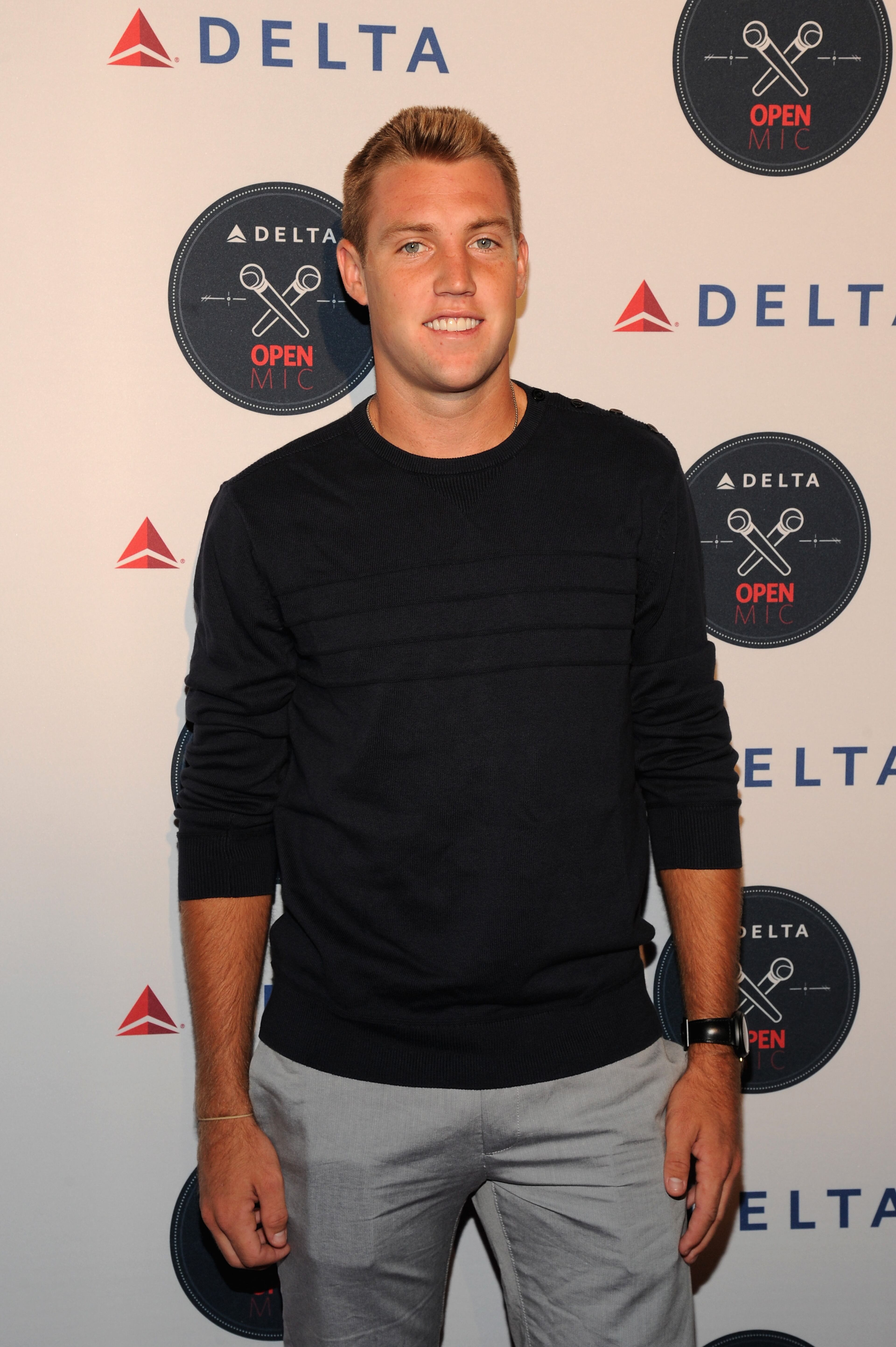 NEW YORK, NY - AUGUST 20: American Tennis Star Jack Sock attends the Delta OPEN Mic, a private karaoke event in celebration of her upcoming defending tennis championship and magazine cover profile with celebrity guests and friends at Arena, on August 20, 2014 in New York City. (Photo by Bryan Bedder/Getty Images for Delta)