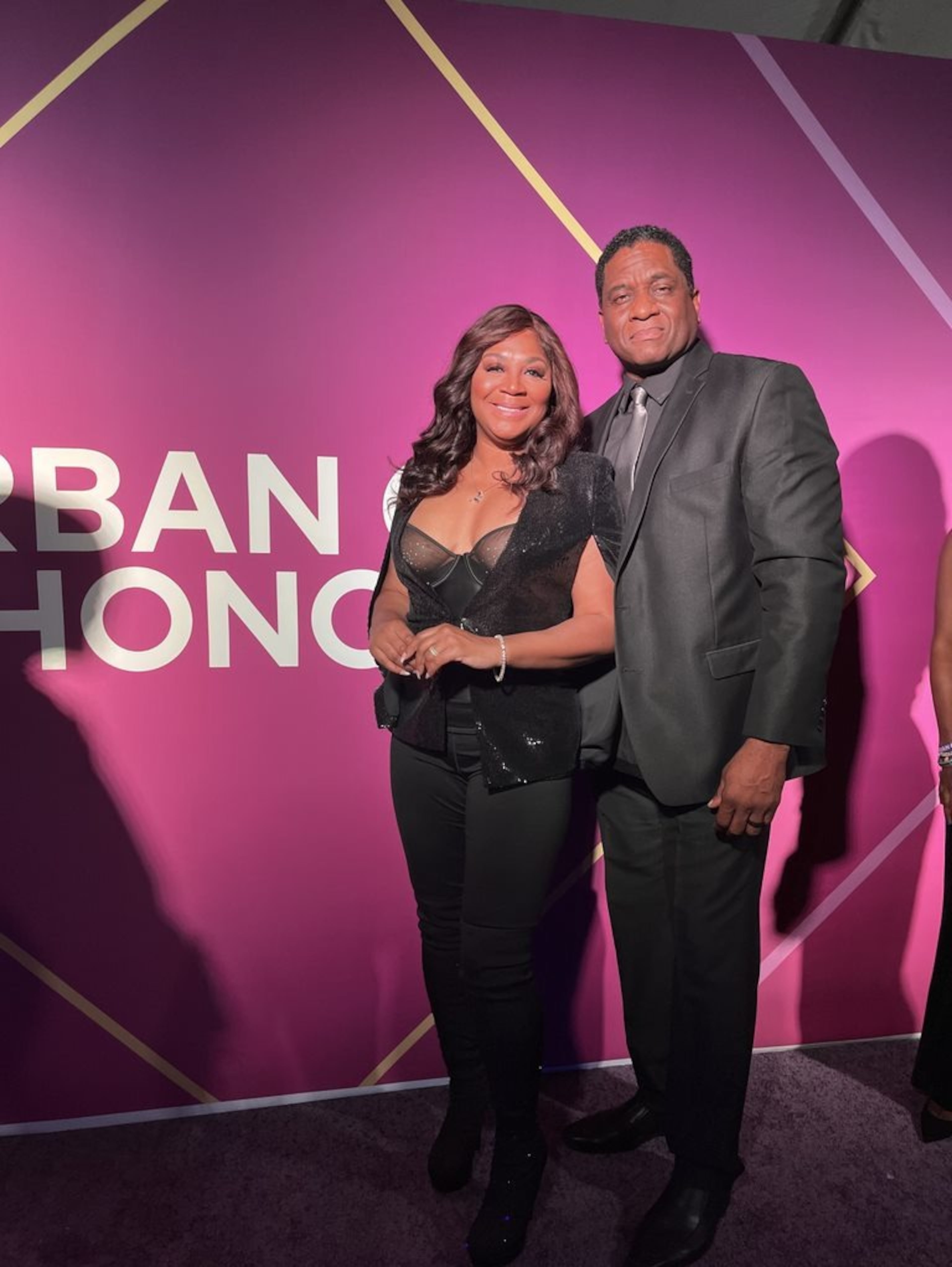 Trina Braxton and husband Von at the Urban One Honors red carpet (2022)