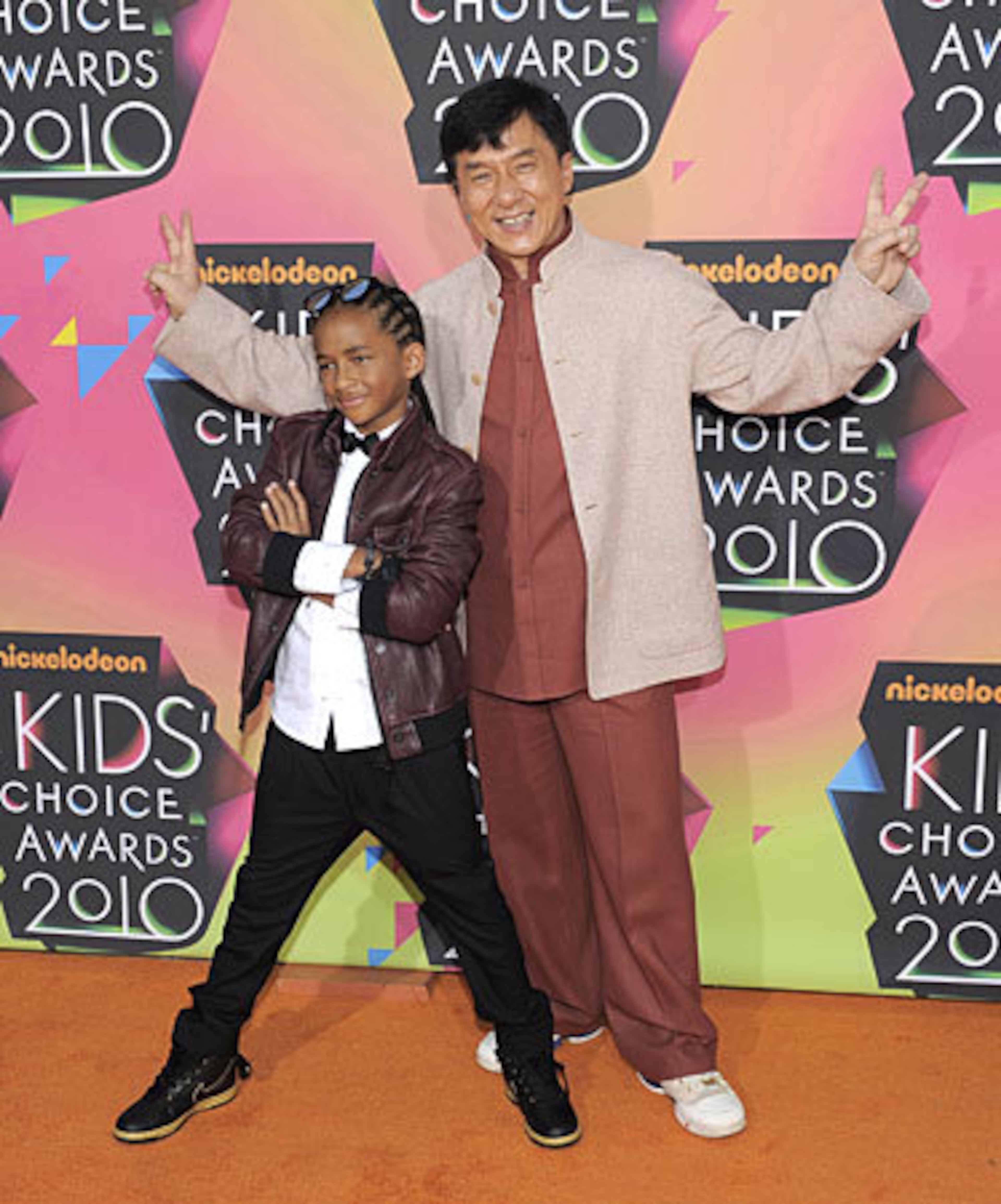 Jaden Smith, left, and Jackie Chan.