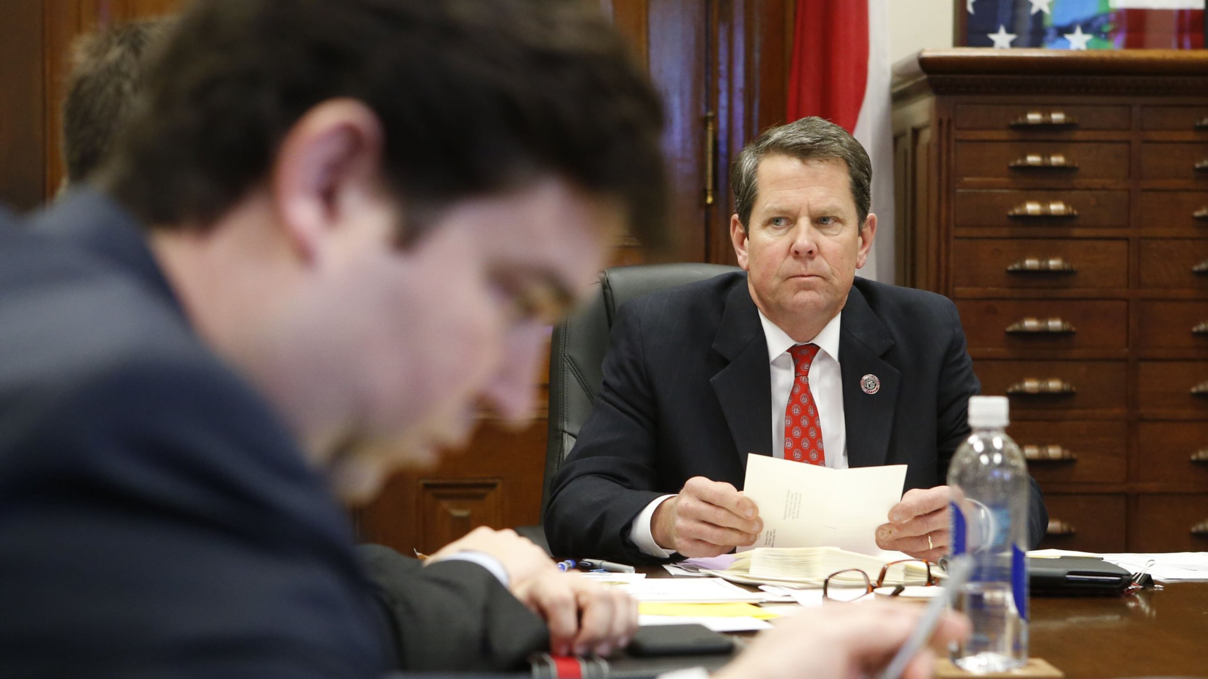 Secretary of State Brian Kemp has angered Georgia nurses with a proposal to replace the state nursing board’s executive director with someone with no nursing experience. BOB ANDRES / BANDRES@AJC.COM