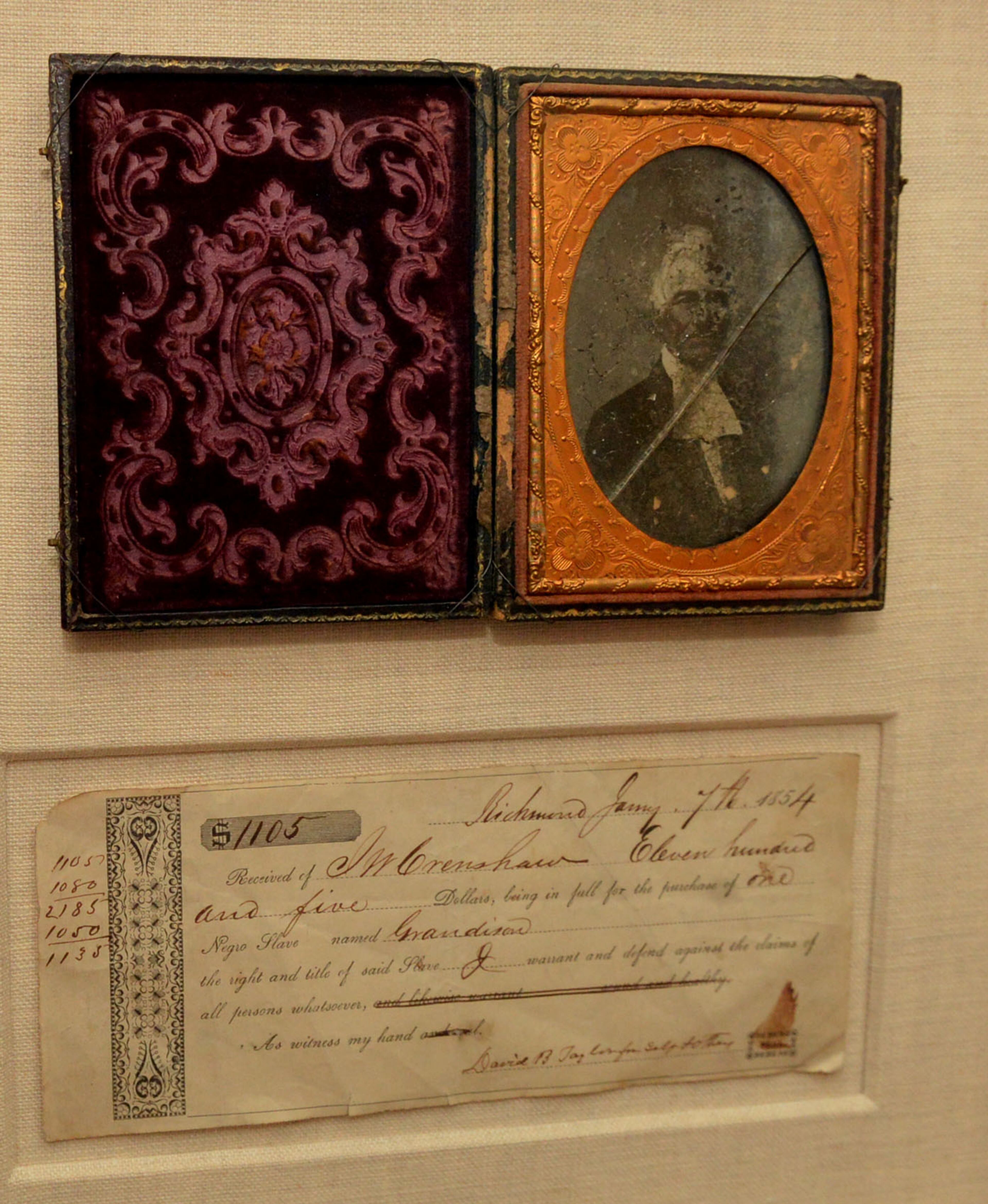 A bill of sale for a slave is part of Gene Griessman collection of Lincoln-related historical documents.