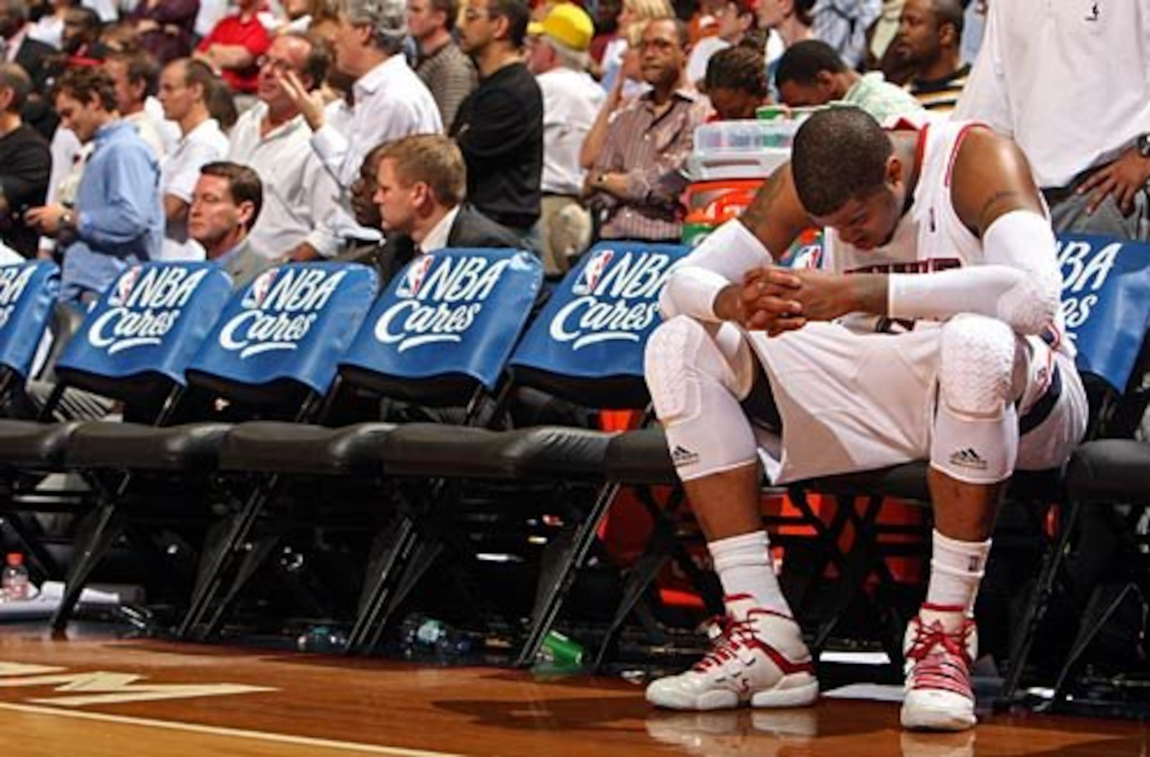 2009-2010 Hawks -- The team trailed in its first-round series 3-2 and risked elimination by the undermanned Bucks, considered the weakest of the 16 playoff entries. They won two straight to advance, but things ended there. The Magic swept the next series 4-0.