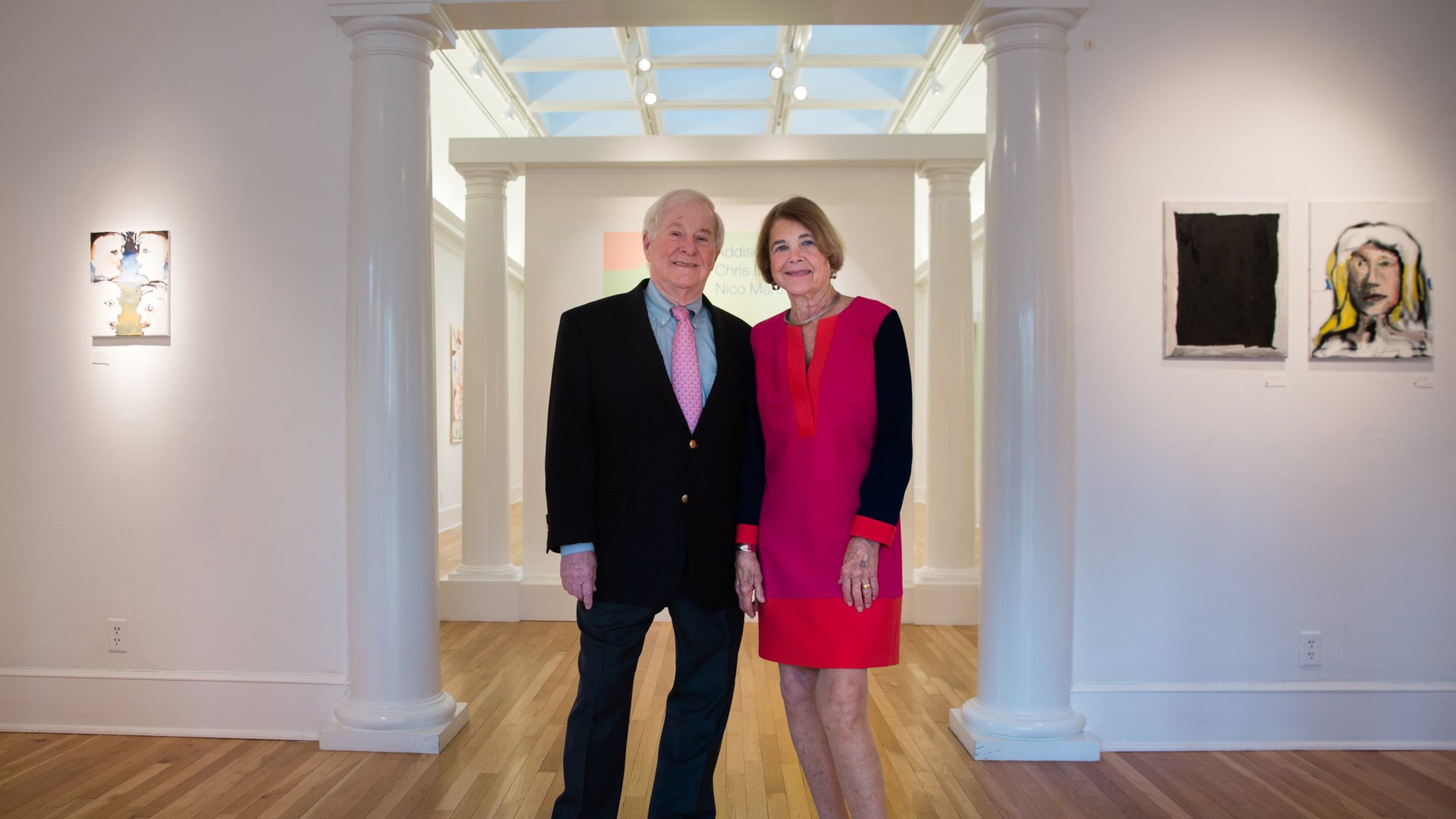 Longtime Atlanta arts supporters Bob and Betty Edge at the Swan Coach House Gallery, where the winner of the 2019-2020 Edge Award will have a solo show. The winner will be announced April 29. Contributed by Elijah Nouvelage
