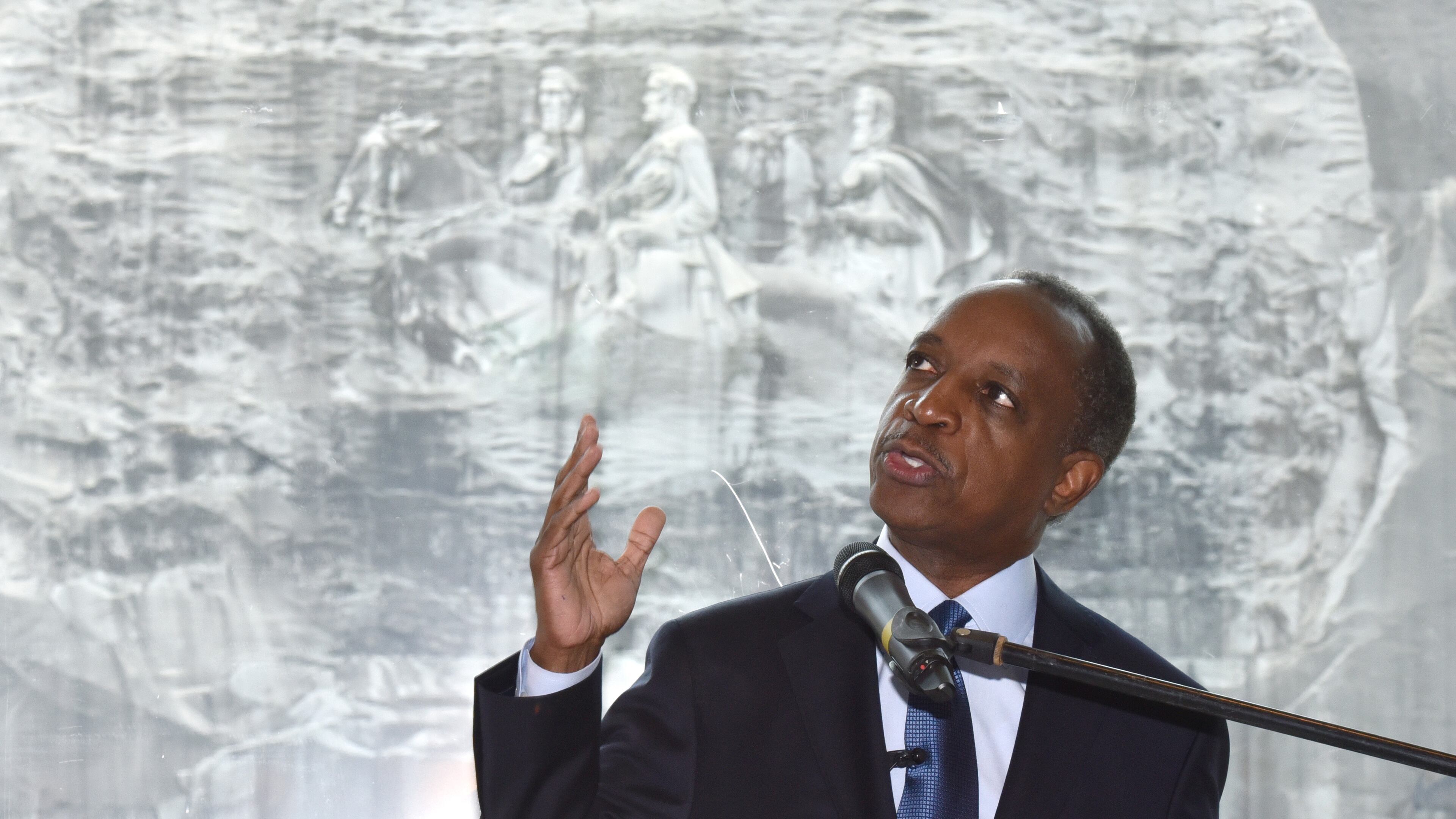DeKalb CEO Michael Thurmond delivers the keynote address during the “Let Freedom Ring” event at Memorial Hall in Stone Mountain Park April 4, the 50th anniversary of the assassination of Martin Luther King Jr. HYOSUB SHIN / HSHIN@AJC.COM