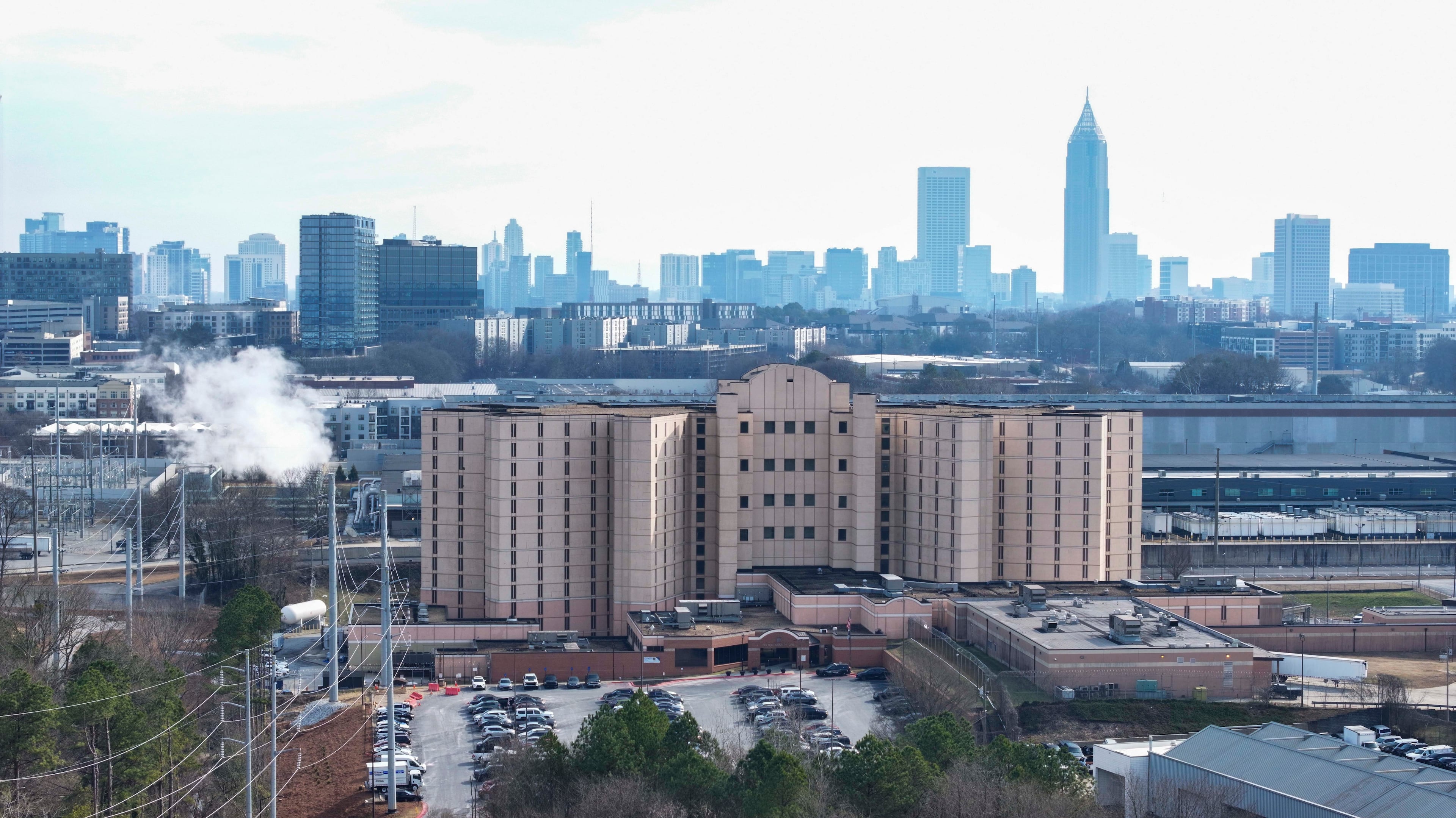 An aerial image shows the Fulton County Jail, where the ACLU of Georgia, along with several other organizations, held a press conference on Tuesday, Feb. 3, 2026. They released their latest findings on the poor conditions inside the troubled detention center.
(Miguel Martinez/AJC)
