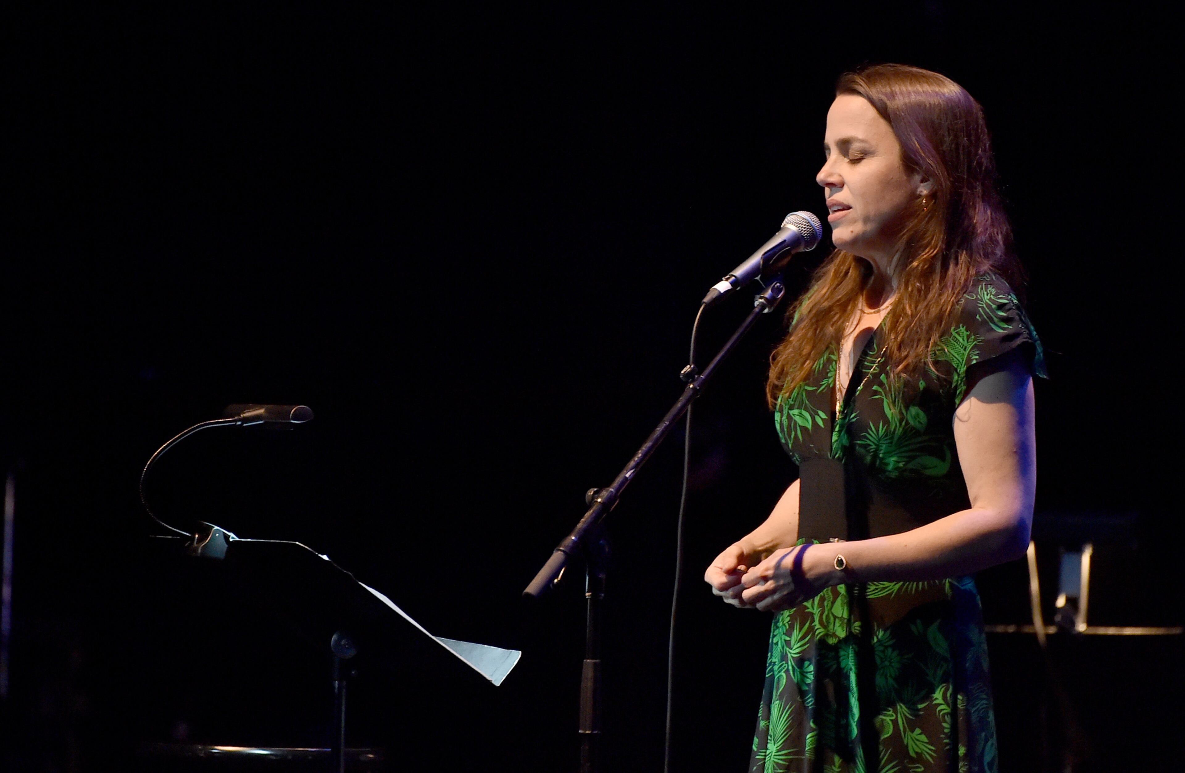 LOS ANGELES, CA - APRIL 07: Singer Petra Haden performs onstage during The David Lynch Foundation's DLF Live Celebration of the 60th Anniversary of Allen Ginsberg's "HOWL" with Music, Words, and Funny People at The Theatre at Ace Hotel on April 7, 2015 in Los Angeles, California. (Photo by Kevin Winter/Getty Images)