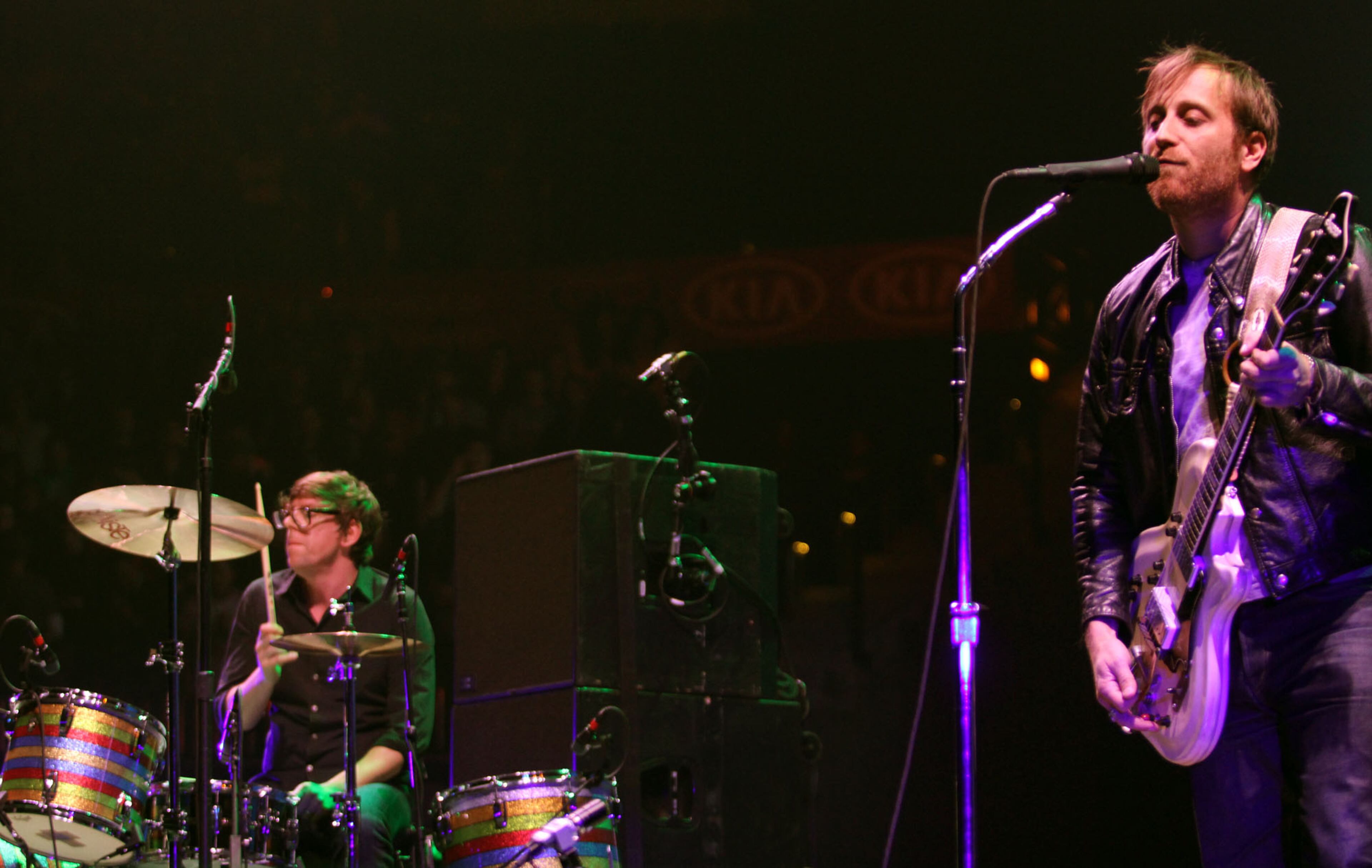 Dan Auerbach, lead guitarist and vocalist and drummer Patrick Carney of the of the Grammy-winning rock duo The Black Keys, brough their Turn Blue Tour 2014 to Philips Arena in Atlanta Thursday, Dec. 11, 2014. (Akili-Casundria Ramsess/Special to the AJC)