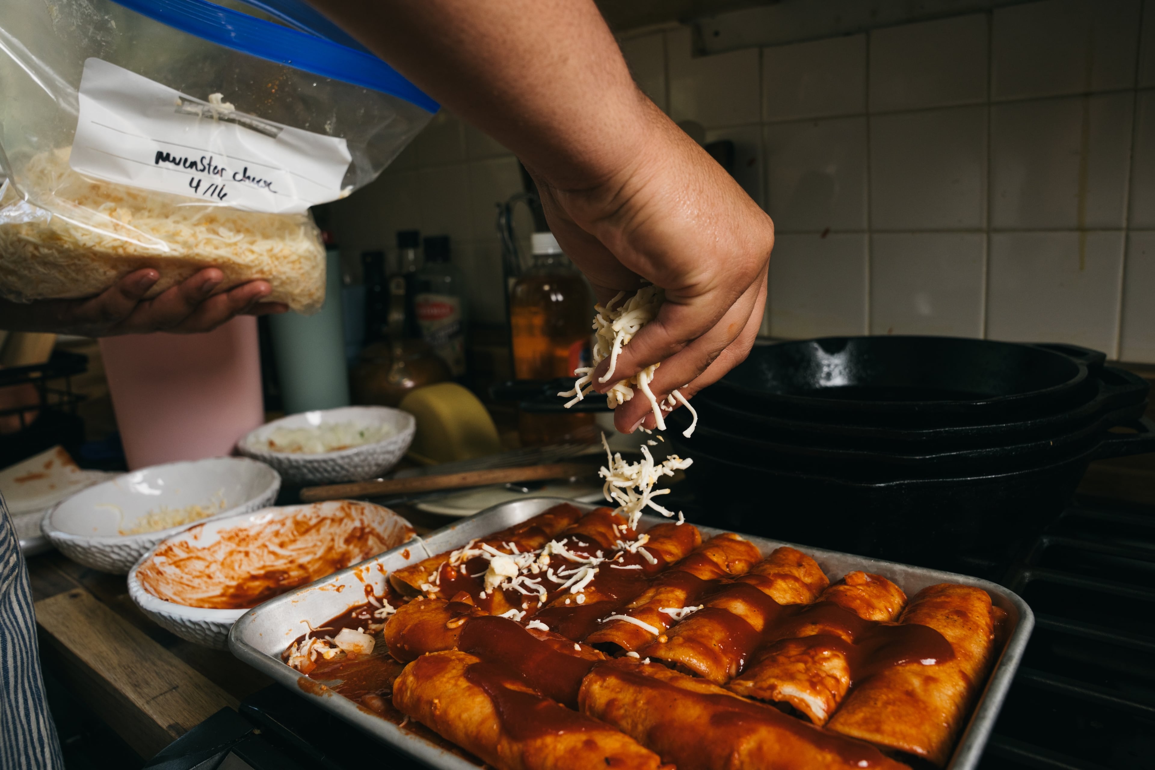 Elva’s Mexican red cheese enchiladas. (Courtesy of Olivia Bowdoin)