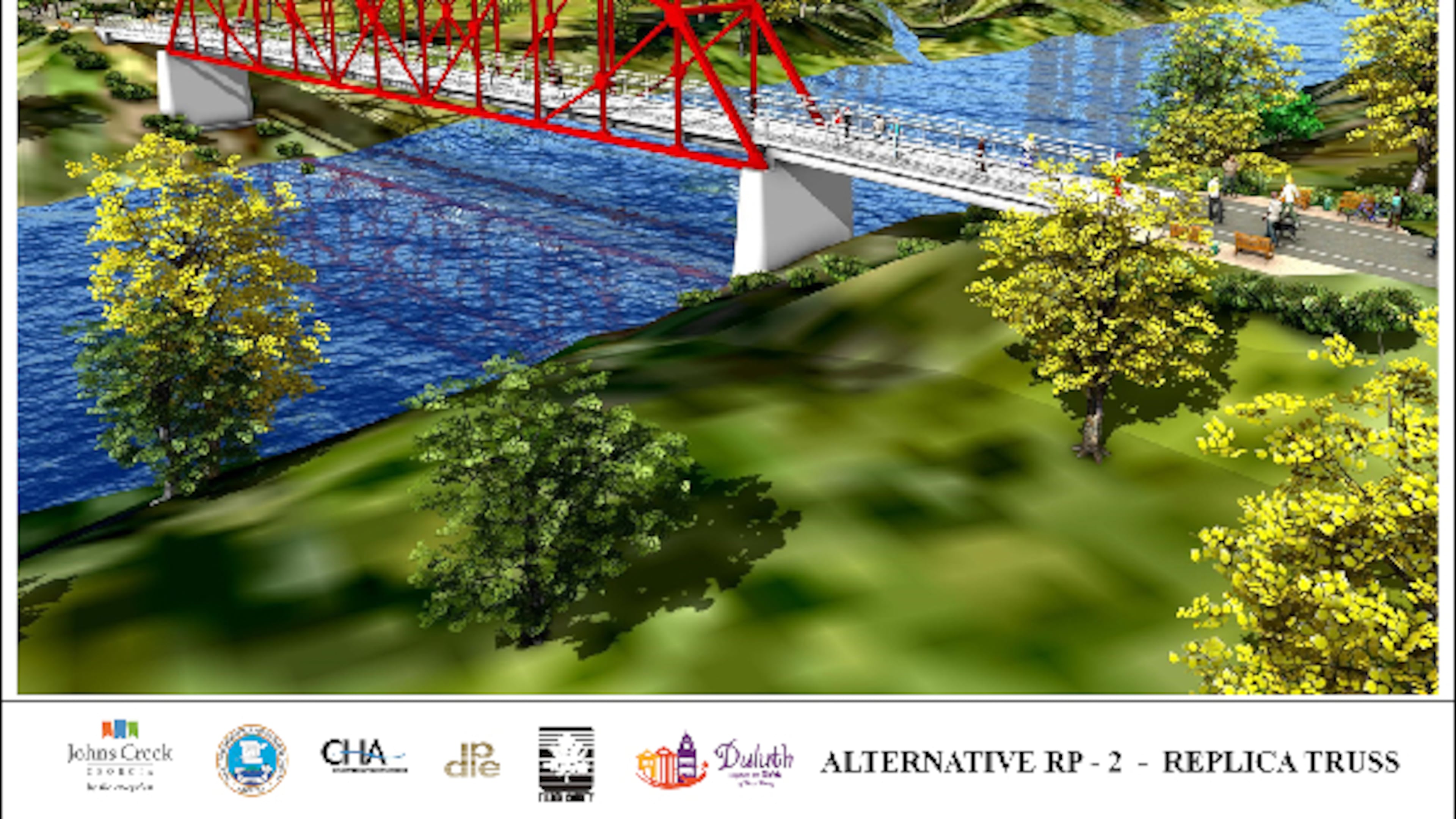 One of four designs citizens can choose from for the rehabilitation or replacement of the Rogers Bridge in Duluth. Vote for your favorite at www.duluthga.net/RogersBridgeProject. Courtesy City of Duluth