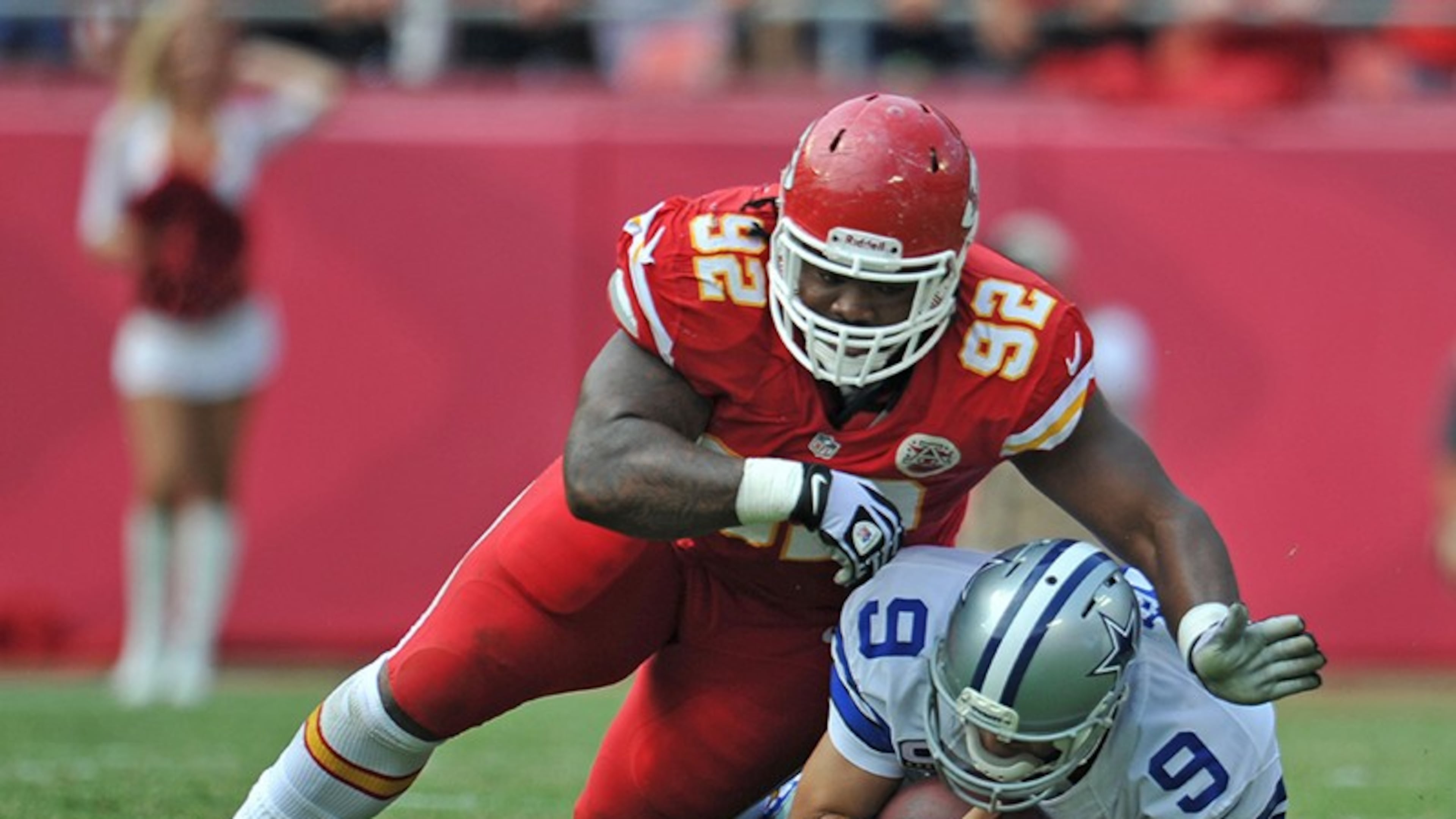 Dontari Poe making a tackle. (Associated Press)