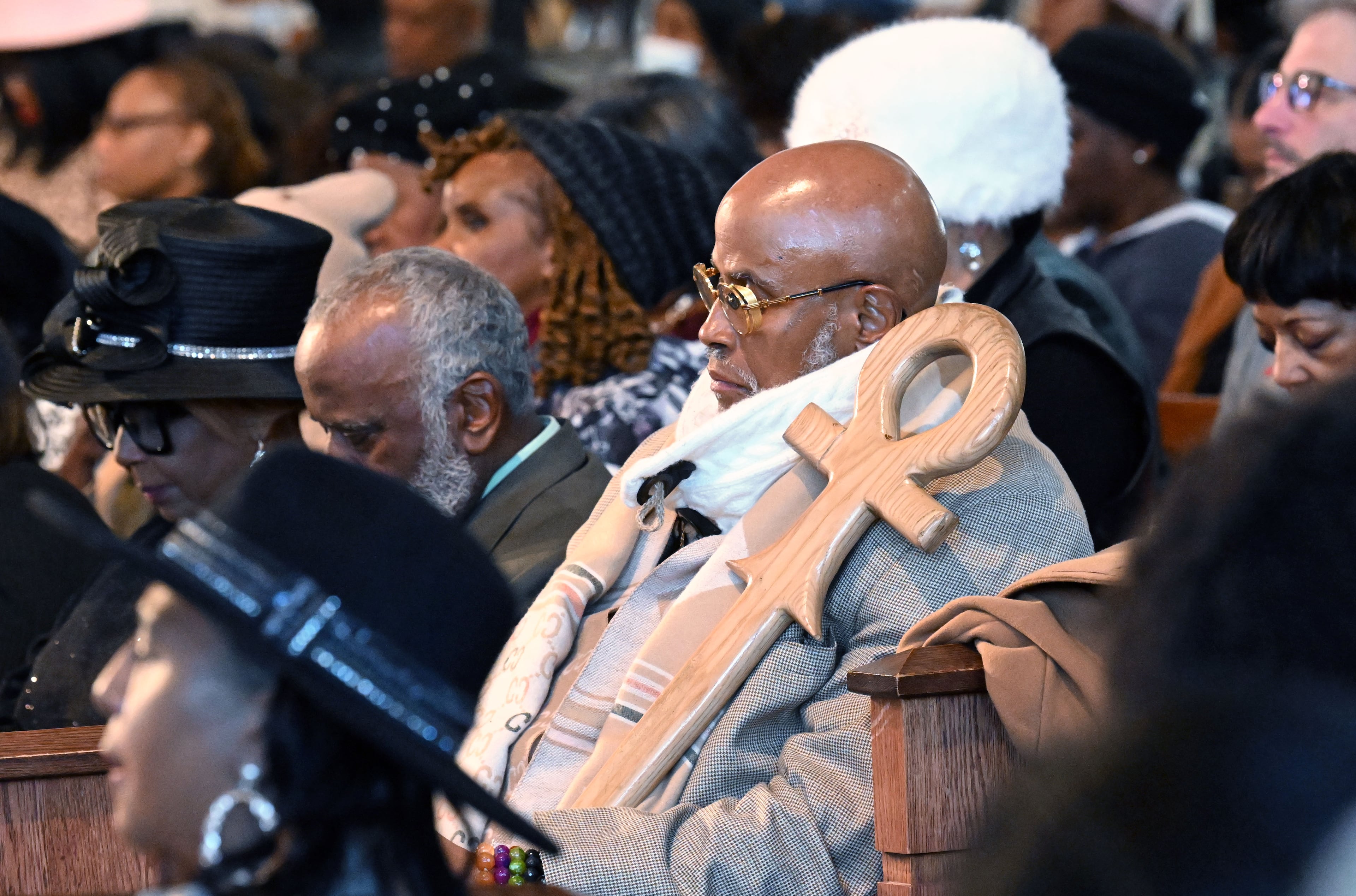 The audience reacts during the 57th Martin Luther King, Jr. Beloved Community Commemorative Service at Ebenezer Baptist Church, Monday, January 20, 2025, in Atlanta. (Hyosub Shin / AJC)
