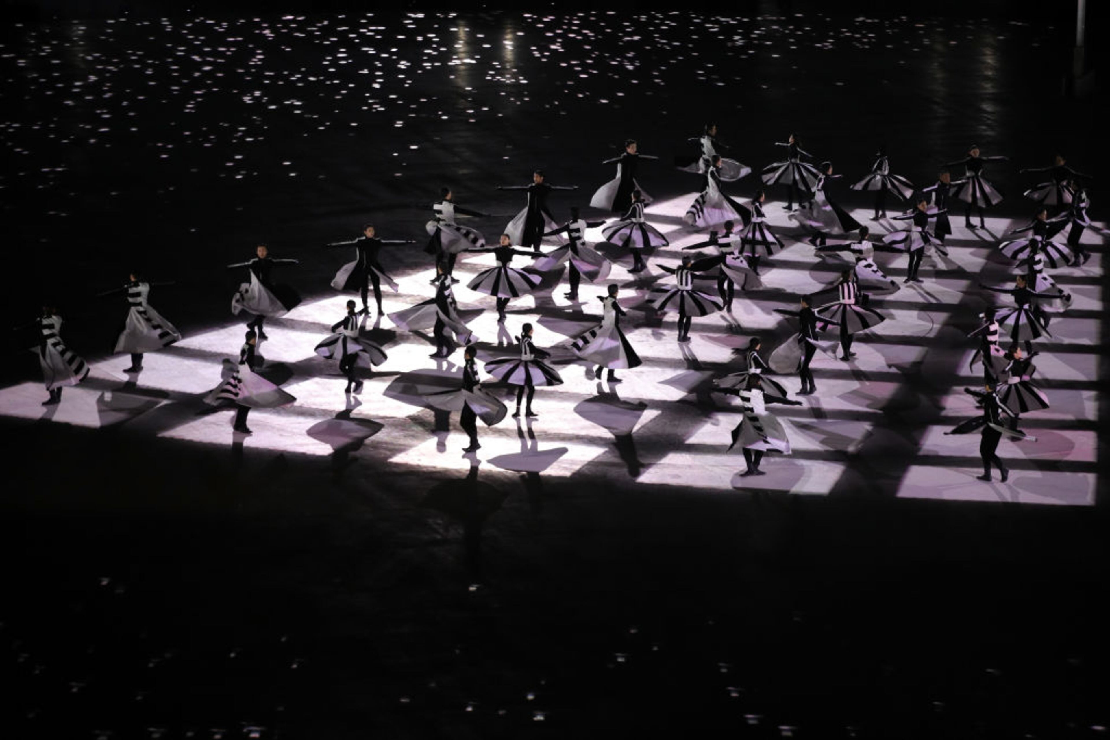PYEONGCHANG-GUN, SOUTH KOREA - FEBRUARY 25: Entertainers perform during the Closing Ceremony of the PyeongChang 2018 Winter Olympic Games at PyeongChang Olympic Stadium on February 25, 2018 in Pyeongchang-gun, South Korea. (Photo by Andreas Rentz/Getty Images)