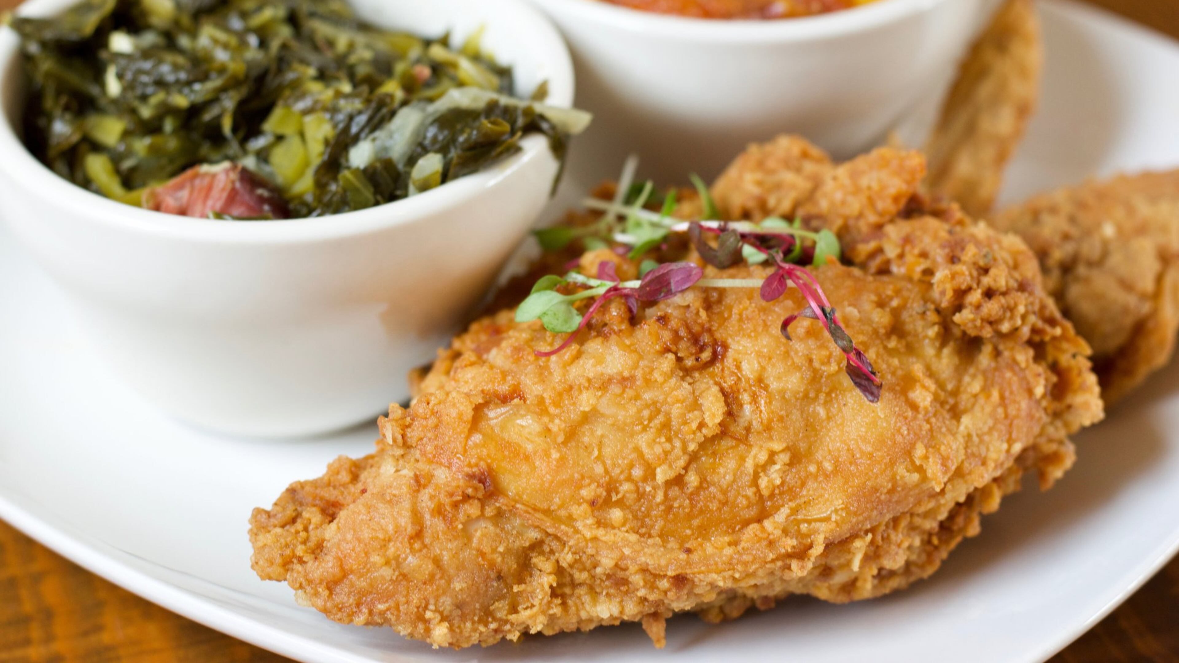 At Old Lady Gang in Castleberry Hill, Aunt Bertha’s Fried Chicken headlines the menu. CONTRIBUTED BY HENRI HOLLIS