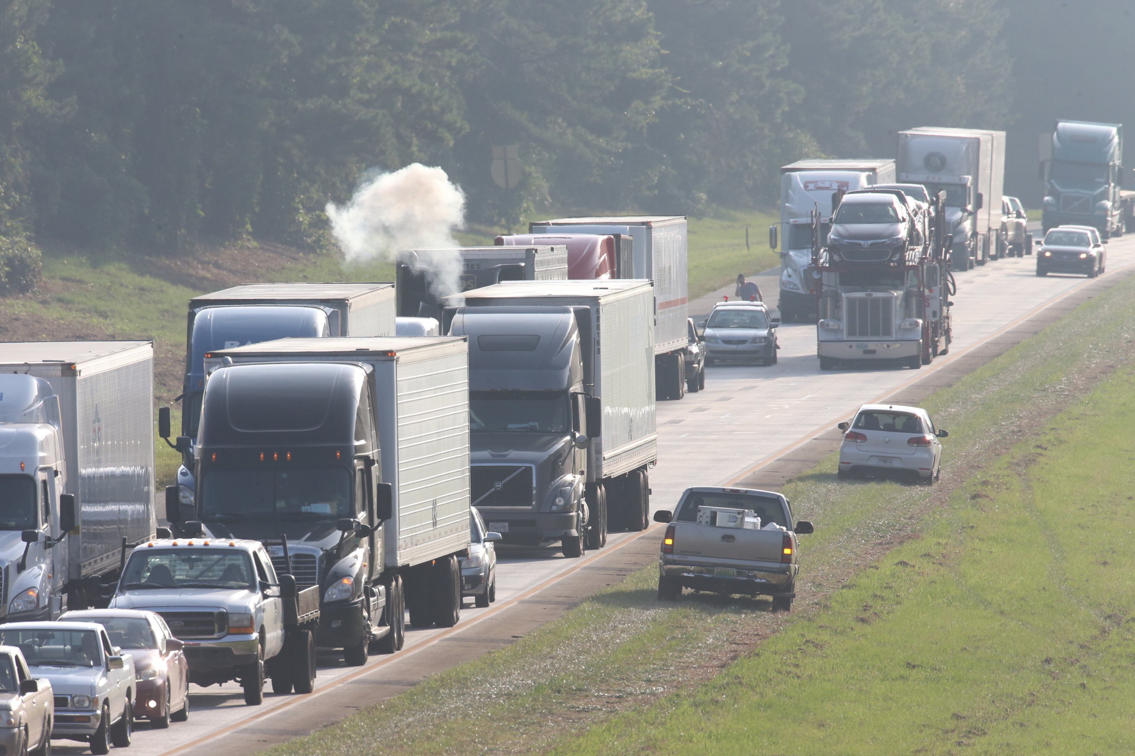 The crash happened around 6 a.m. on I-20 westbound near Mile Marker 20 in Carroll County, about four miles west of the Ga. 61 exit. JOHN SPINK/JSPINK@AJC.COM