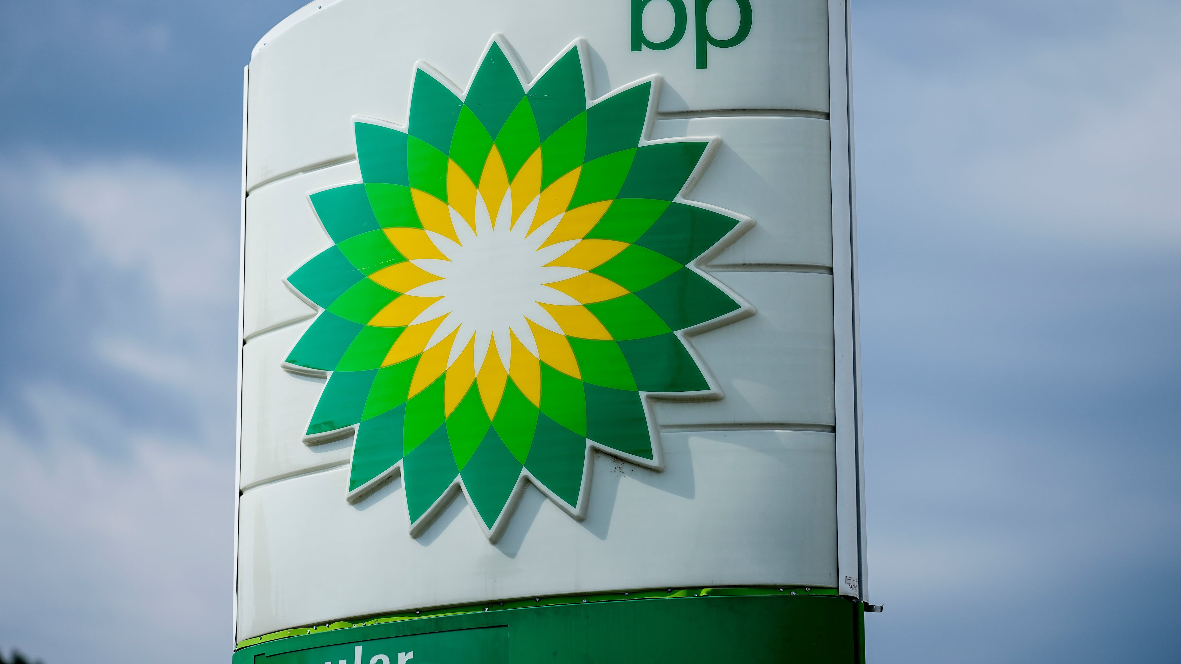 FILE - A BP fuel sign is seen, Tuesday, Sept. 12, 2023, in Marietta, Ga. (AP Photo/Mike Stewart, file)