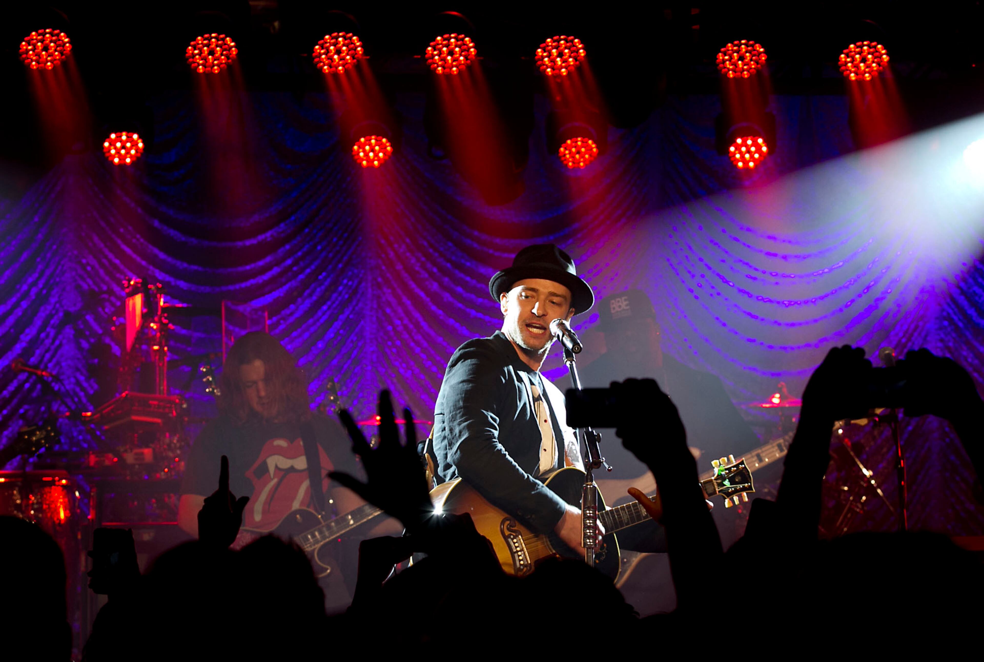 Justin Timberlake performs at the MySpace Secret Showcase presented by Chevrolet during the South by Southwest Music Festival in Austin, Texas, on Saturday, March 16, 2013.