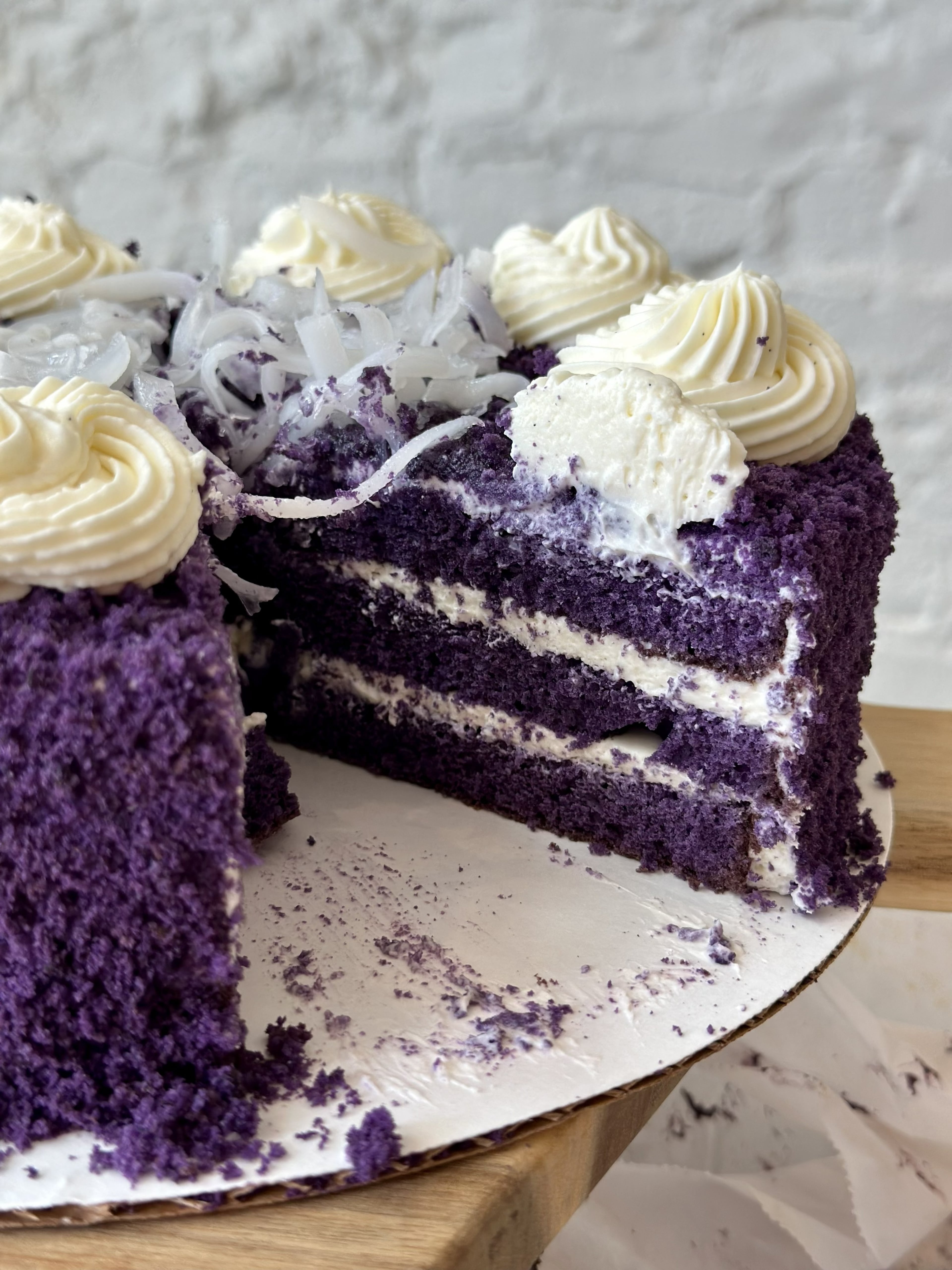 Beik’d’s ube-tastic cake. (Courtesy of Isabel Fiorella)