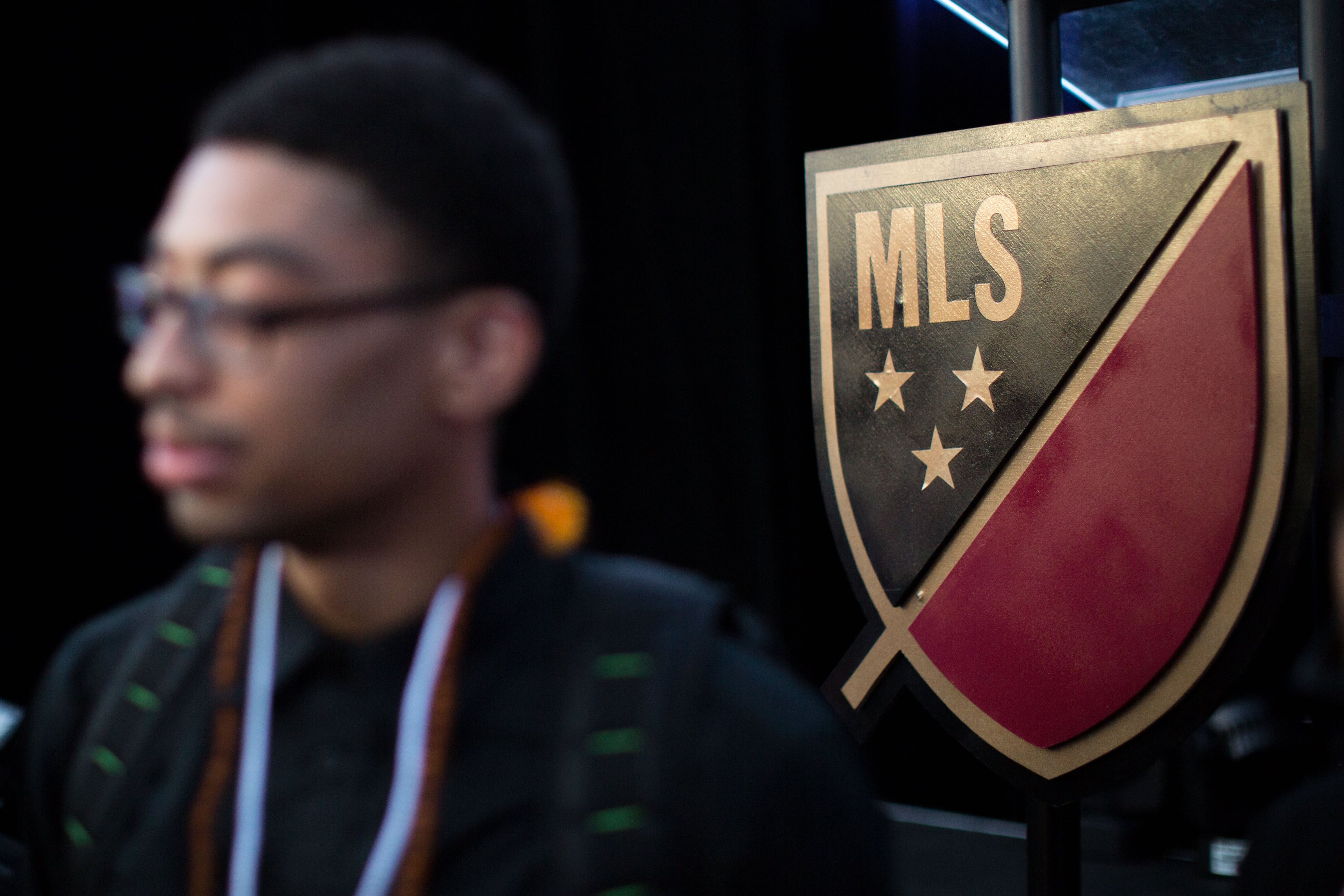 A Major League Soccer sign is displayed during a party at which Atlanta United FC was announced as the name of an MLS soccer expansion team, Tuesday, July 7, 2015, in Atlanta. The team is scheduled to begin to play in 2017 at the city's new retractable-roof stadium. (AP Photo/Branden Camp)