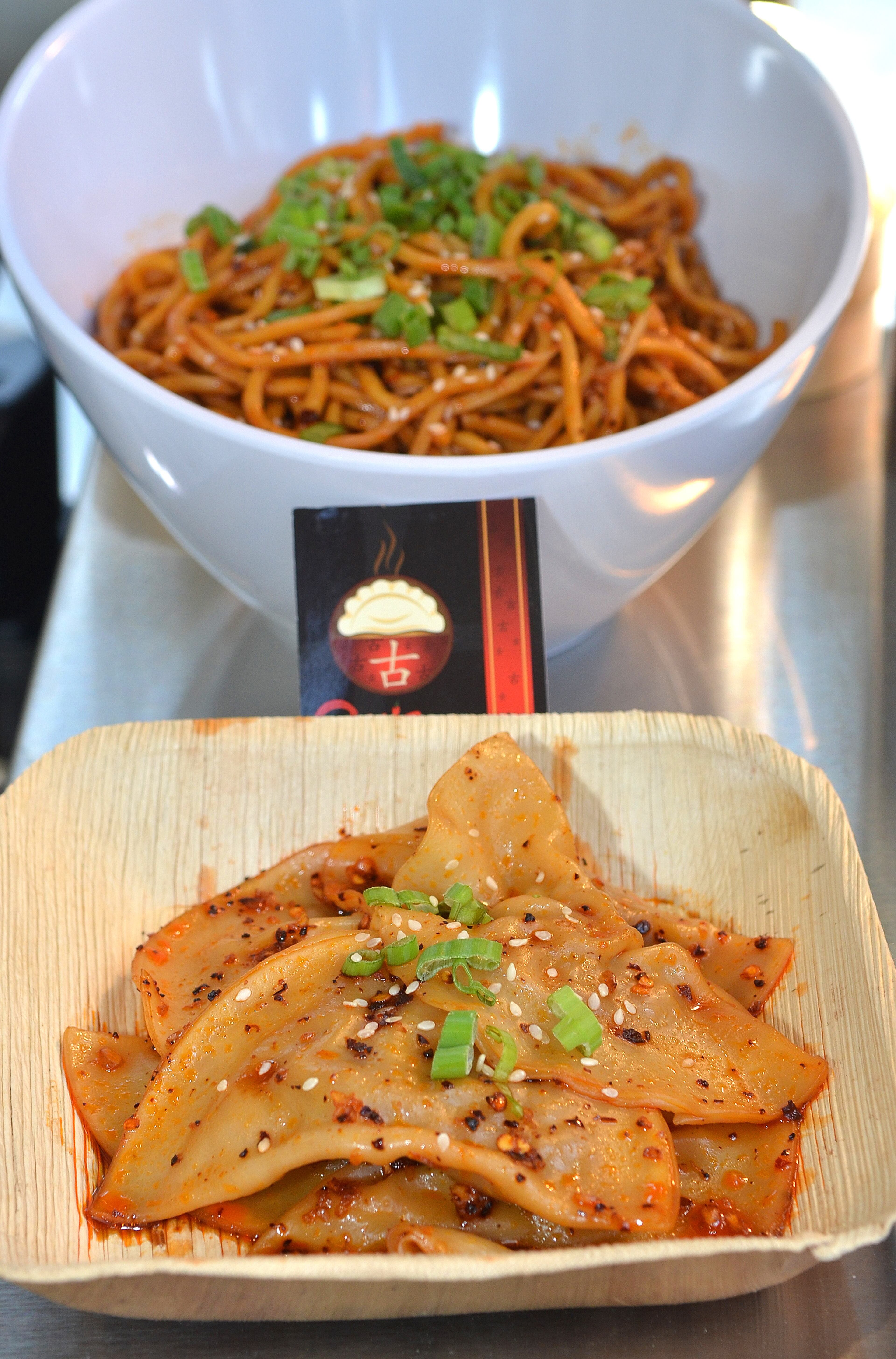 170323 Atlanta, Ga (Suntrust Park): Zhong Style Pork Dumplings and Chengdu Noodles are some of the offerings for the 2017 Braves season at Suntrust Park. The Atlanta Braves and Delaware North Sportservice, the hospitality and food service provider for the Atlanta Braves, host a tasting tour of the soon to be opened Suntrust Park to reveal the food and beverage options available for the 2017 season. All photos taken Thursday March 23, 2017 at Suntrust Park 755 Battery Avenue, Smyrna, Ga 30339. (Chris Hunt/Special) for story slugged 041417Bravesdishes