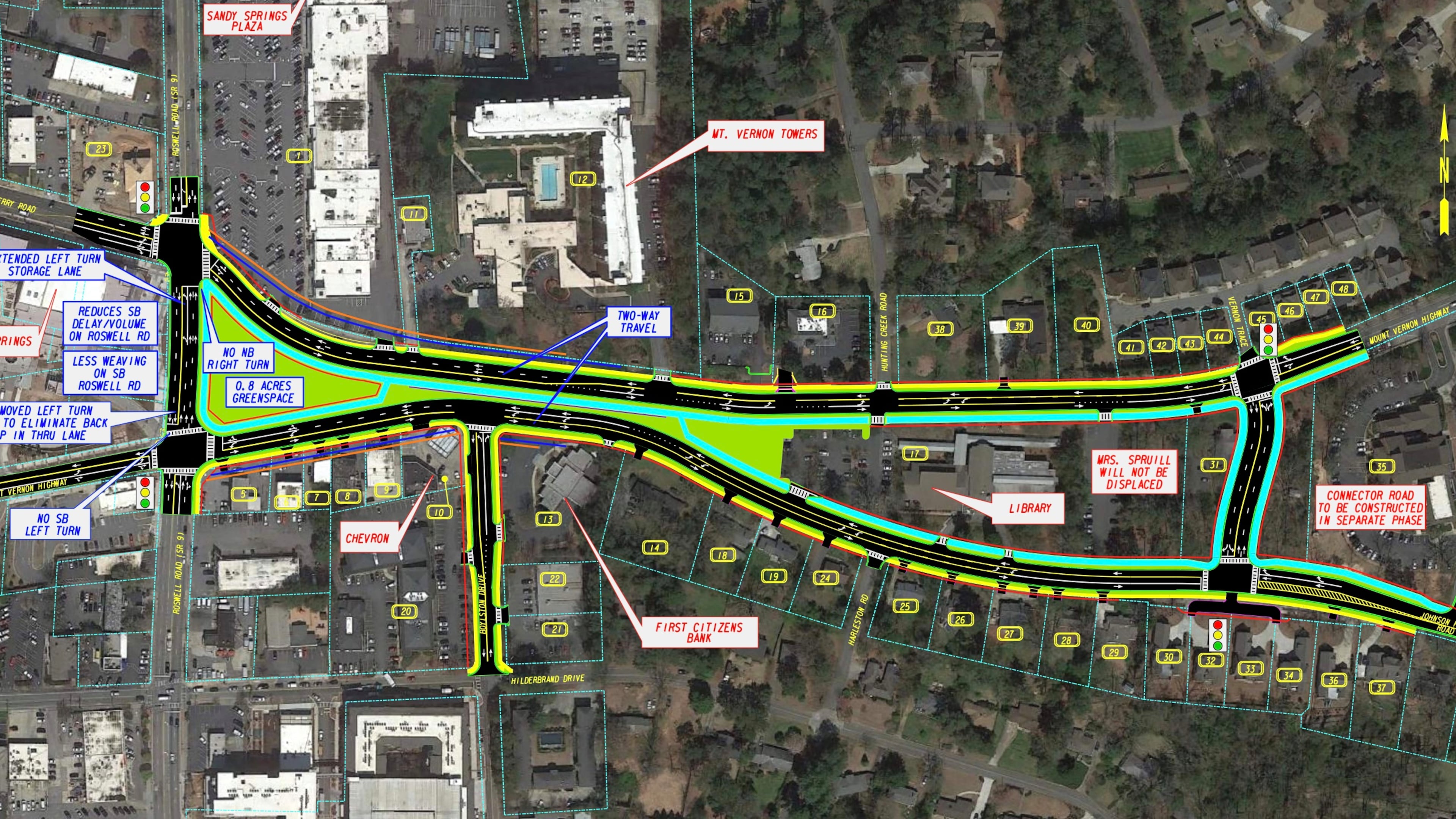 Sandy Springs recently approved two agreements with Georgia Power Company for aerial-to-underground utility relocation for the Johnson Ferry Road at Mt. Vernon Highway Project. (Courtesy City of Sandy Springs)