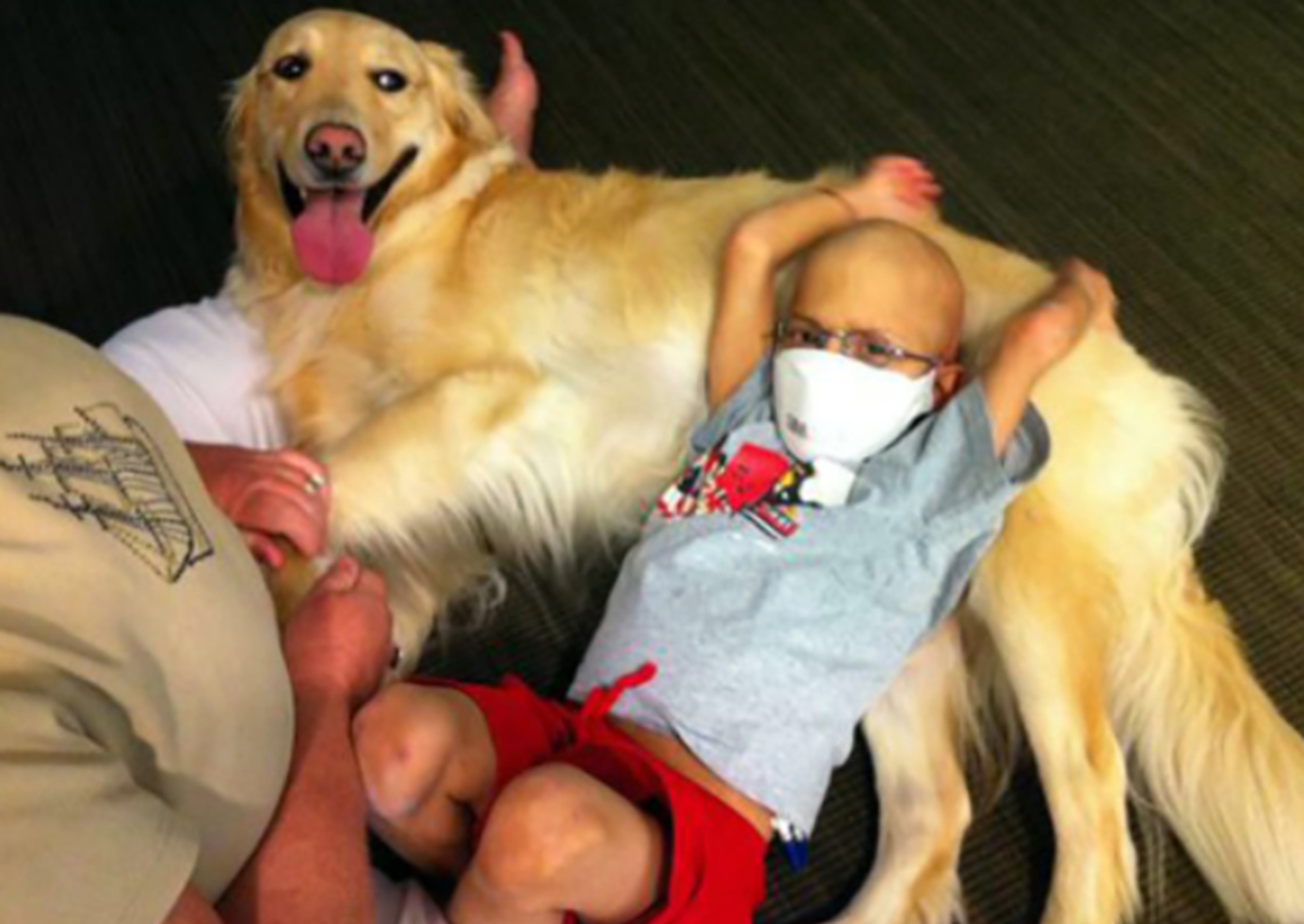 Casper spent much time in recovery, greeting patients waking up from surgery with a furry kiss, and warm, by-their-side companionship. One patient that Casper had a special bond with was Creed Campbell, of Roswell. Creed's mother Stepanie remembers, "One Christmas morning, Creed was particularly lethargic in the wake of a blood and marrow transplant. Lisa and the Aflac Cancer and Blood Disorders Center staff arranged a special Casper visit, which sparked the only smiles we saw that day." (Contributed)