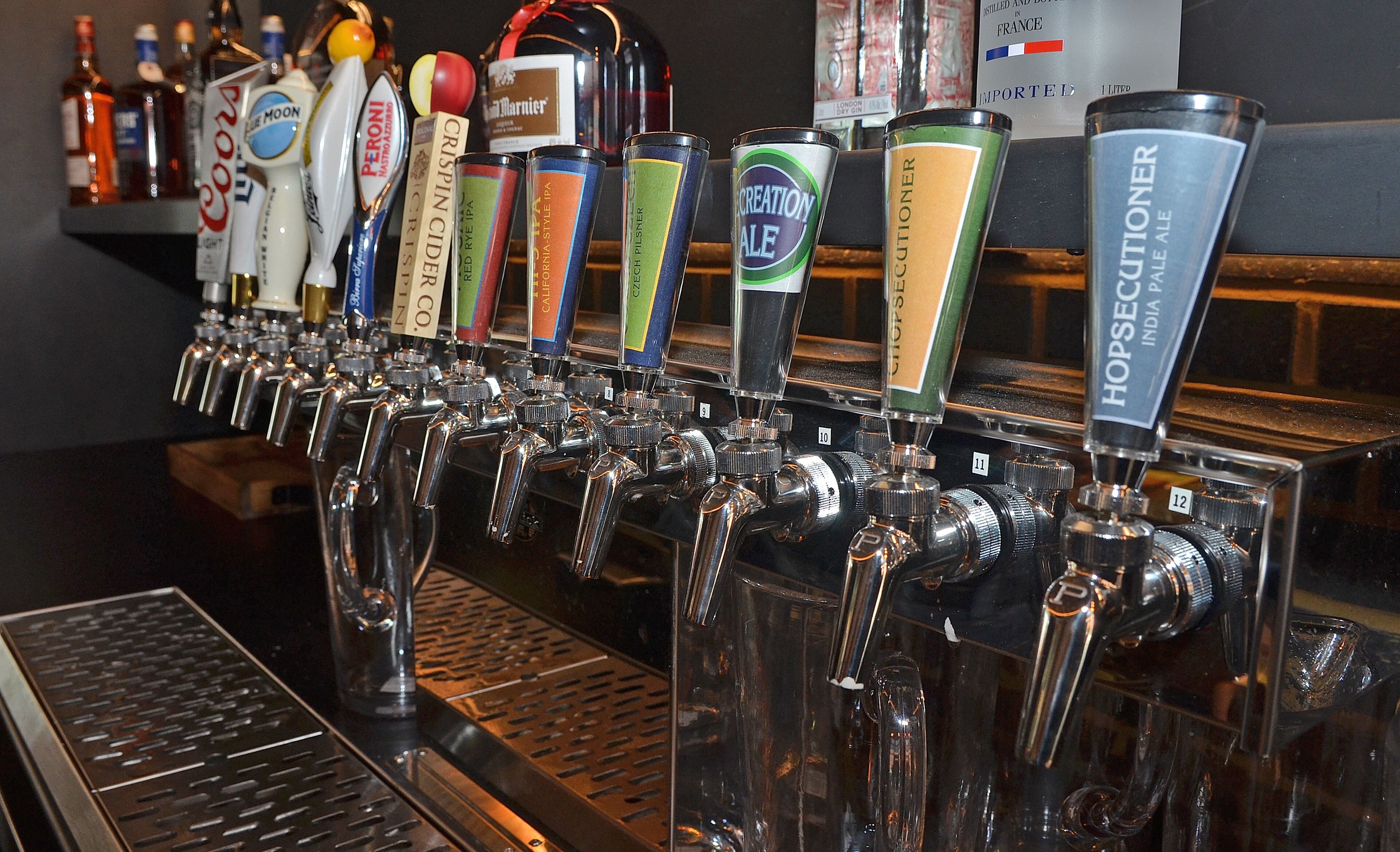 170323 Atlanta, Ga (Suntrust Park): The Terrapin Taproom and Fox Bros. BBQ have teamed up at the soon to be open Suntrust Park. Just a few of the Terrapin brews in addition to others offered at the park's taproom, which host an on-site brewery as well. The Atlanta Braves and Delaware North Sportservice, the hospitality and food service provider for the Atlanta Braves, host a tasting tour of the soon to be opened Suntrust Park to reveal the food and beverage options available for the 2017 season. All photos taken Thursday March 23, 2017 at Suntrust Park 755 Battery Avenue, Smyrna, Ga 30339. (Chris Hunt/Special) for story slugged 041417Bravesdishes