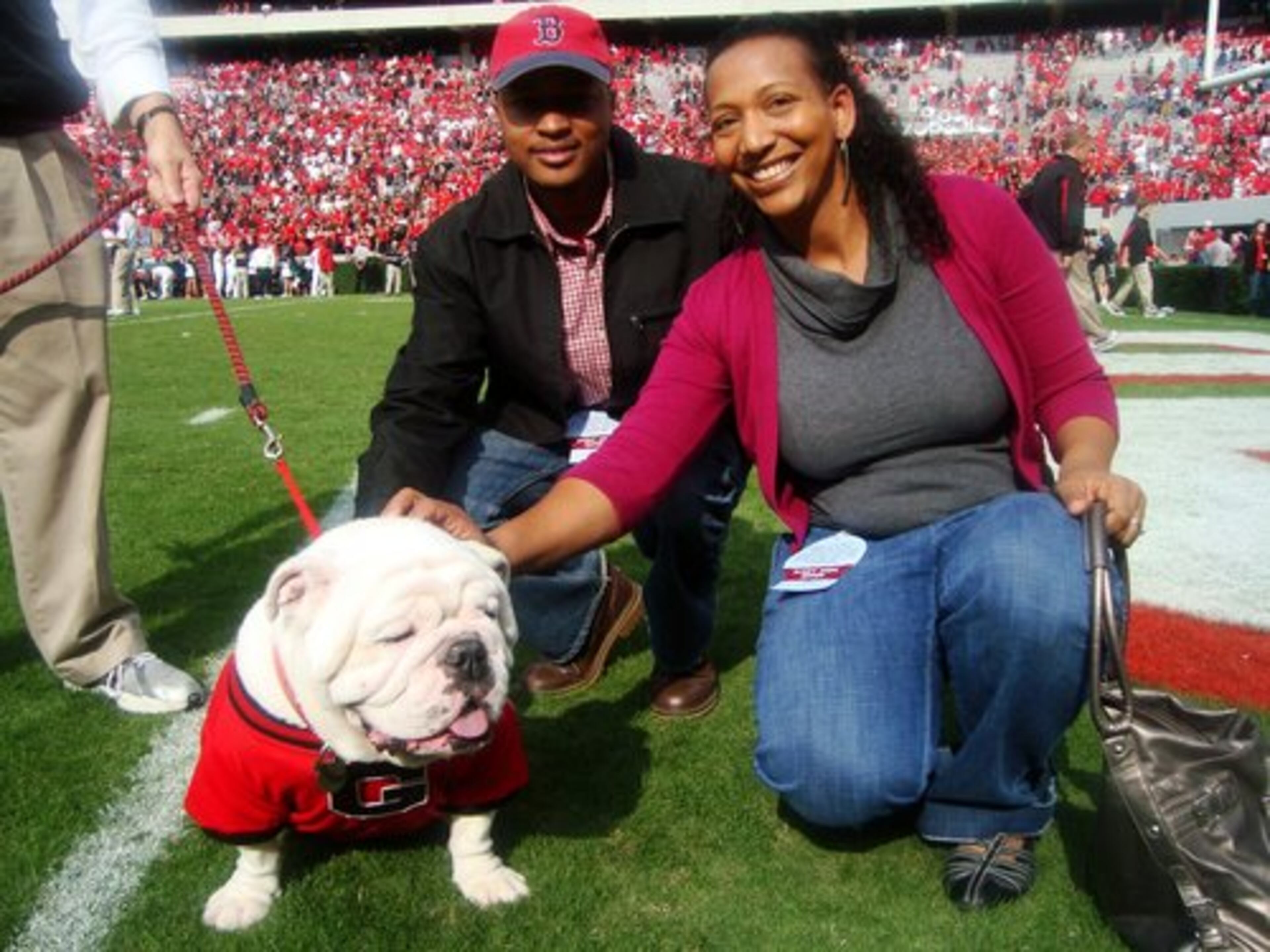 Kerby and Raven Primm with Uga VII. UGA Homecoming 2008.
