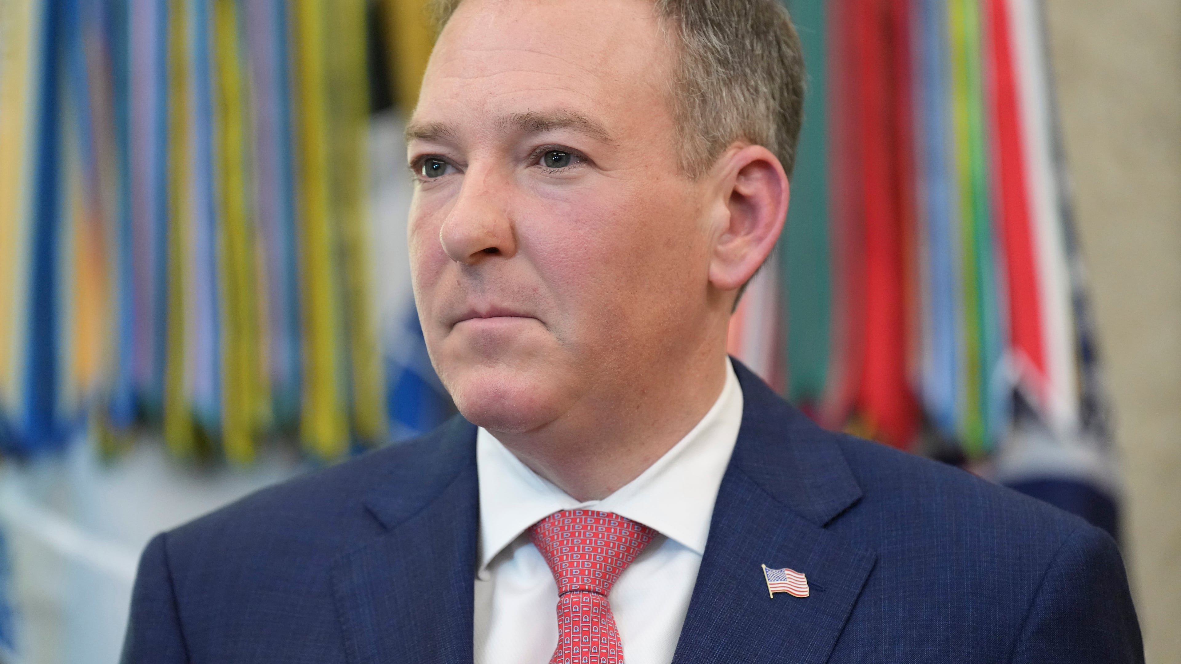 FILE - Environmental Protection Agency administrator Lee Zeldin listens as President Donald Trump speaks in the Oval Office of the White House, June 29, 2026, in Washington. (AP Photo/Jacquelyn Martin, File)