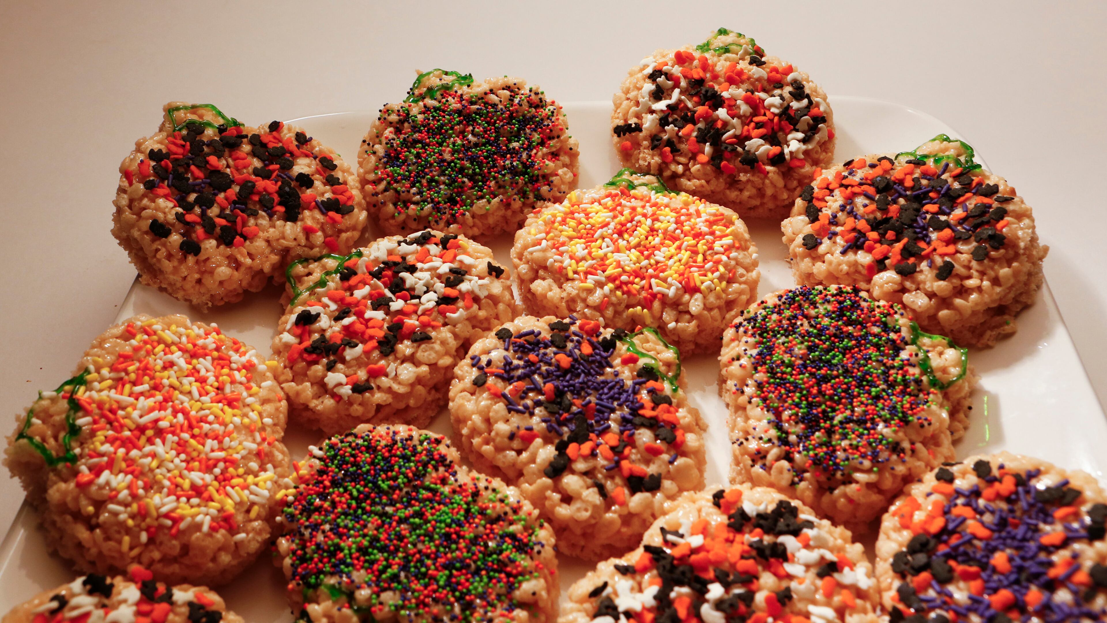 Nothing more than a combination of crisped rice cereal tossed with melted marshmallows and butter, roll the warm mixture out and cut shapes using cookie cutters, or mold the treats into three-dimensional goodies to be decorated however you wish. (Anne Cusack/Los Angeles Times/MCT)