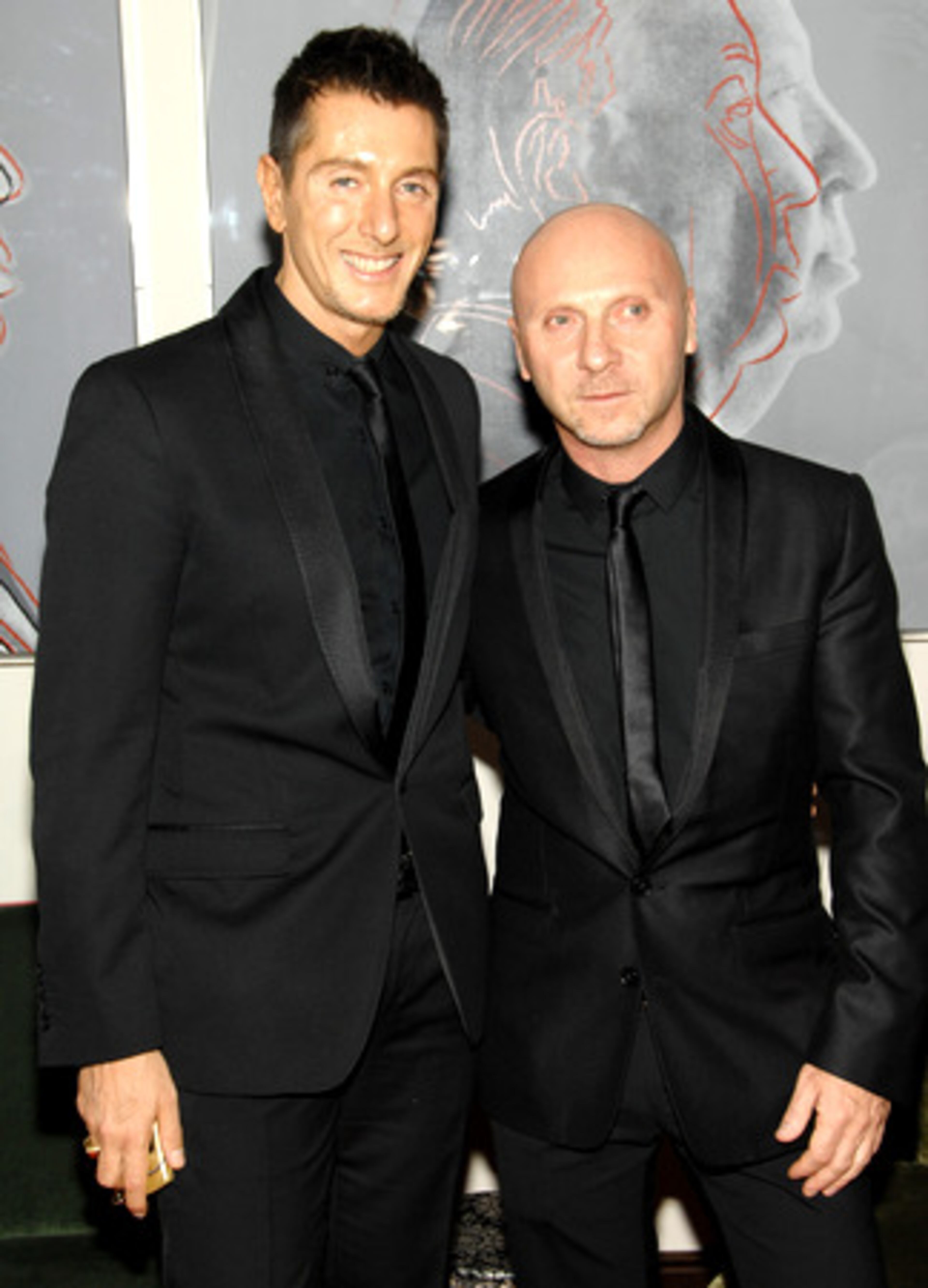 From left, fashion designers Stefano Gabbana and Domenico Dolce hosted a private dinner to mark the opening of a new store and the launching of a men's fragrance.