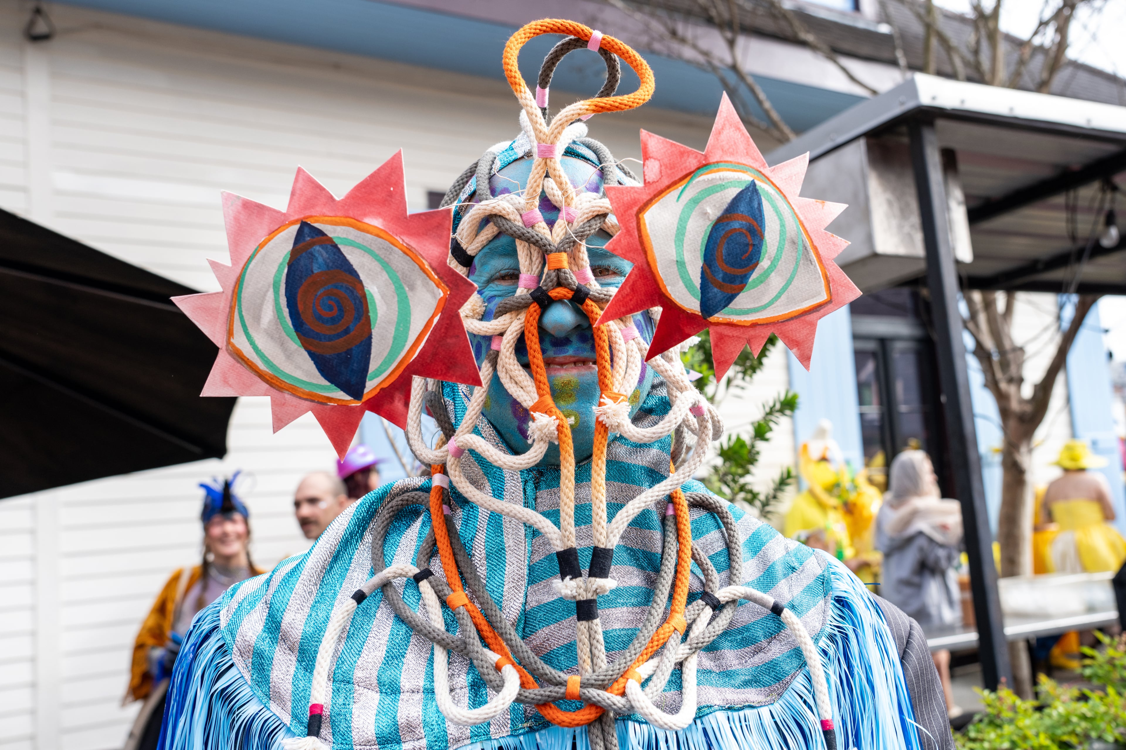 All eyes were on the annual Society of Saint Anne parade on Mardi Gras Day in New Orleans.