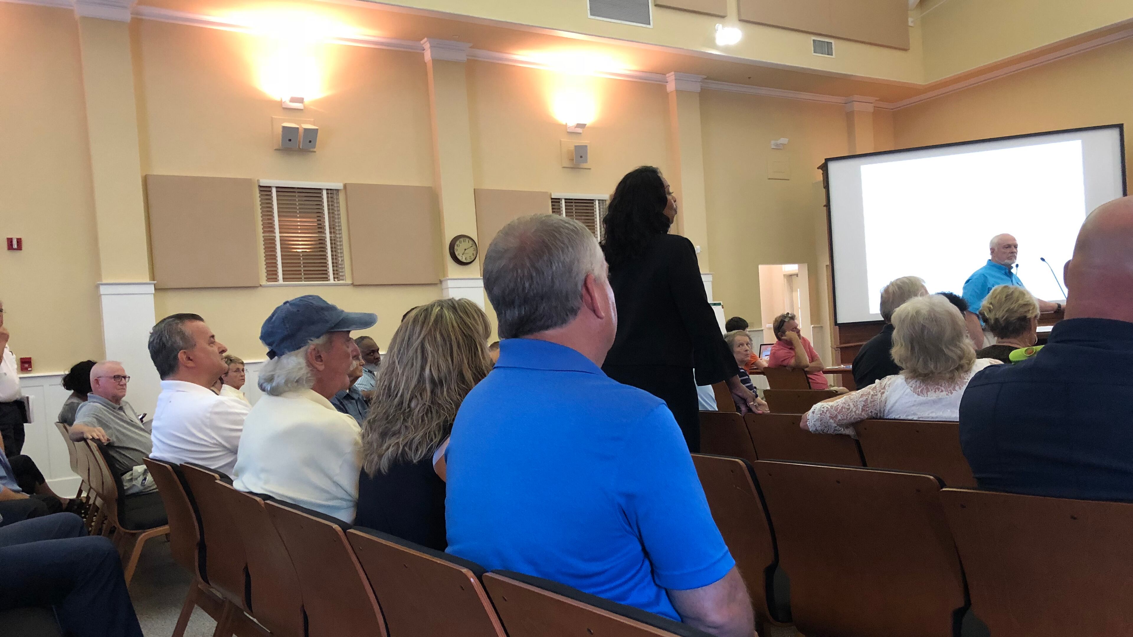 Fayetteville residents lay out their objections to a mixed-use development in their lakefront community at Fayetteville City Council meeting Thursday. PHOTO: LEON STAFFORD.