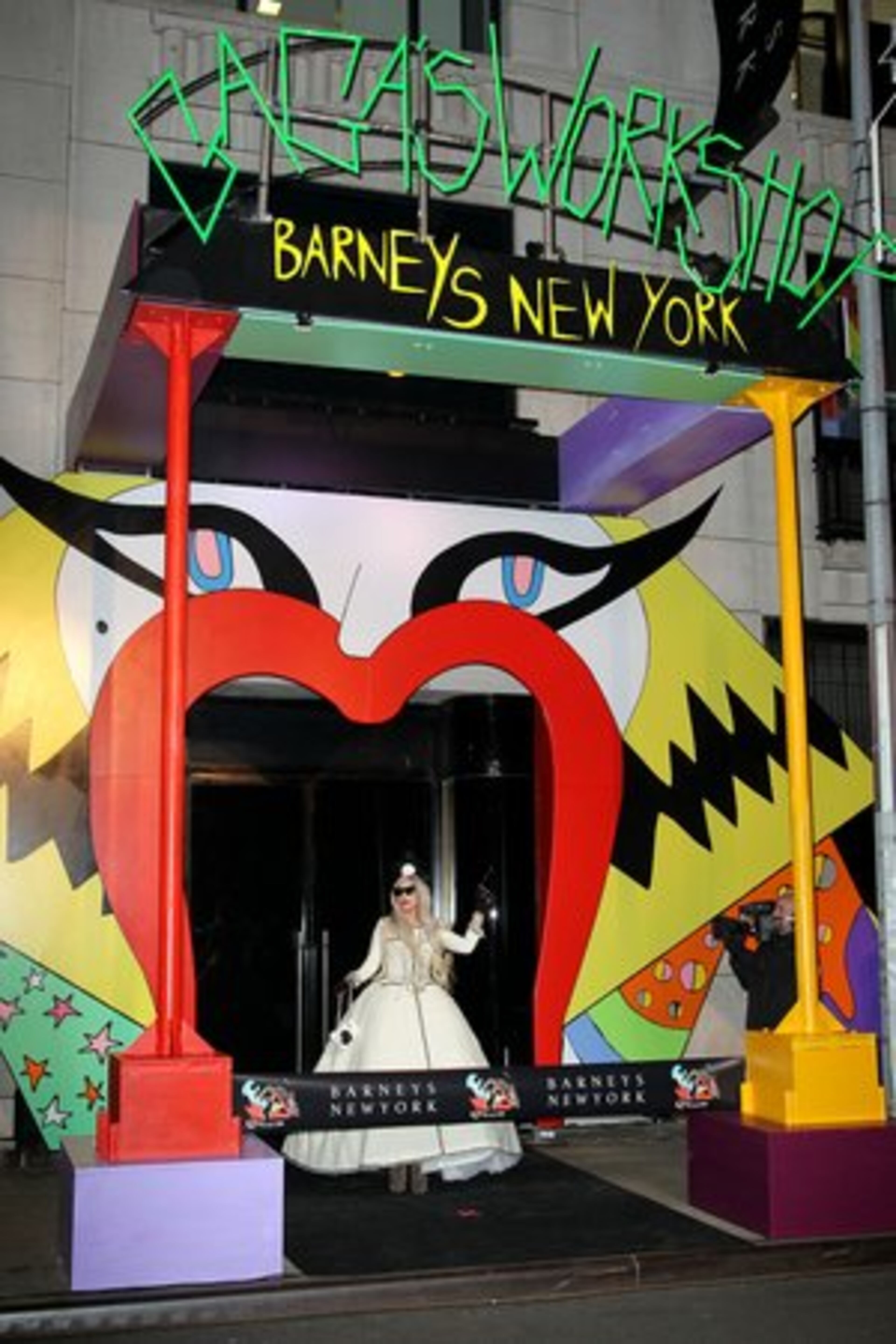Lady Gaga unveiled her reinterpretation of Santa's workshop at Barneys department store in New York.