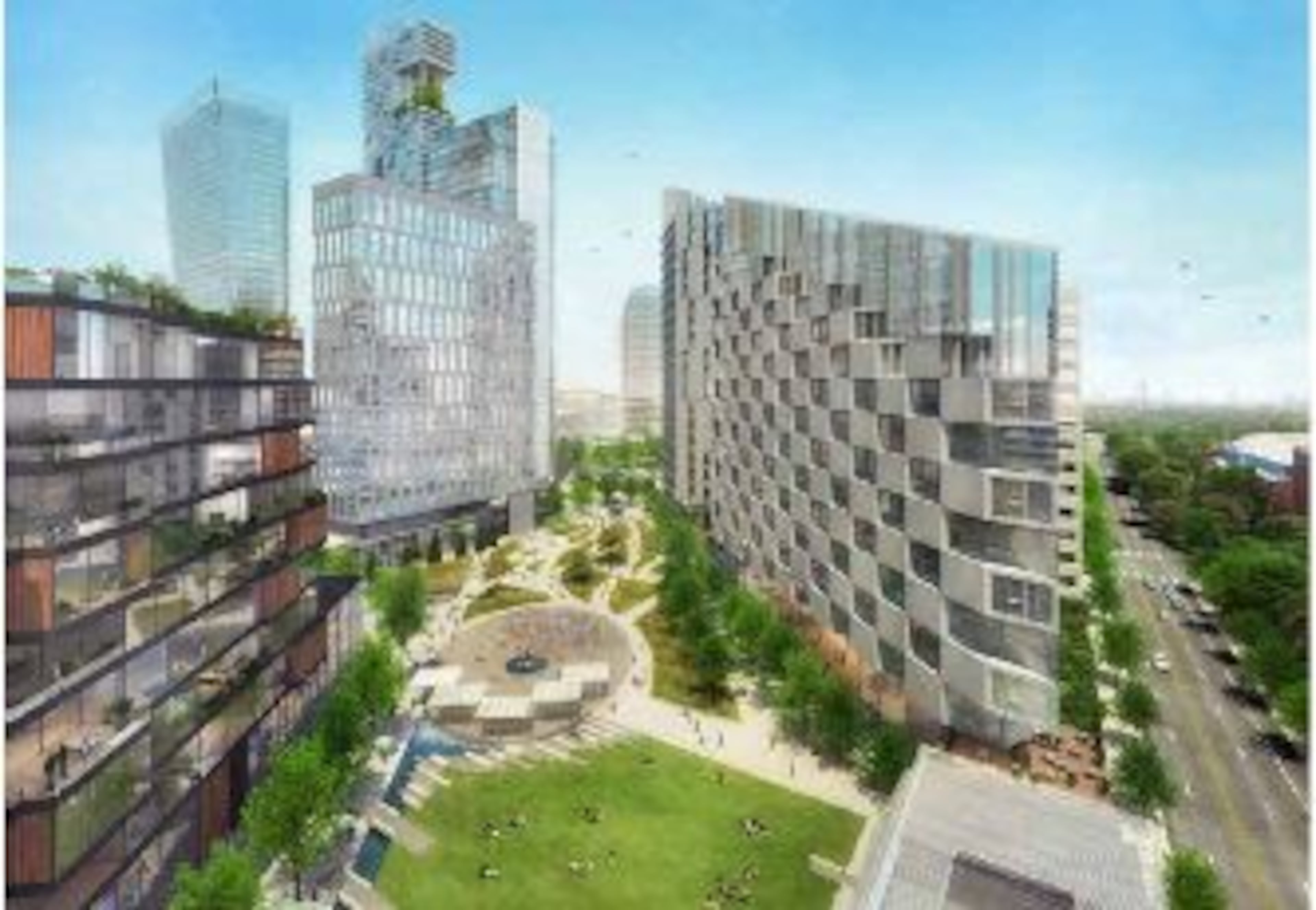 A rendering of The Stitch concept that would connect Midtown and Downtown via a “deck park.” Rendering by Jacobs.