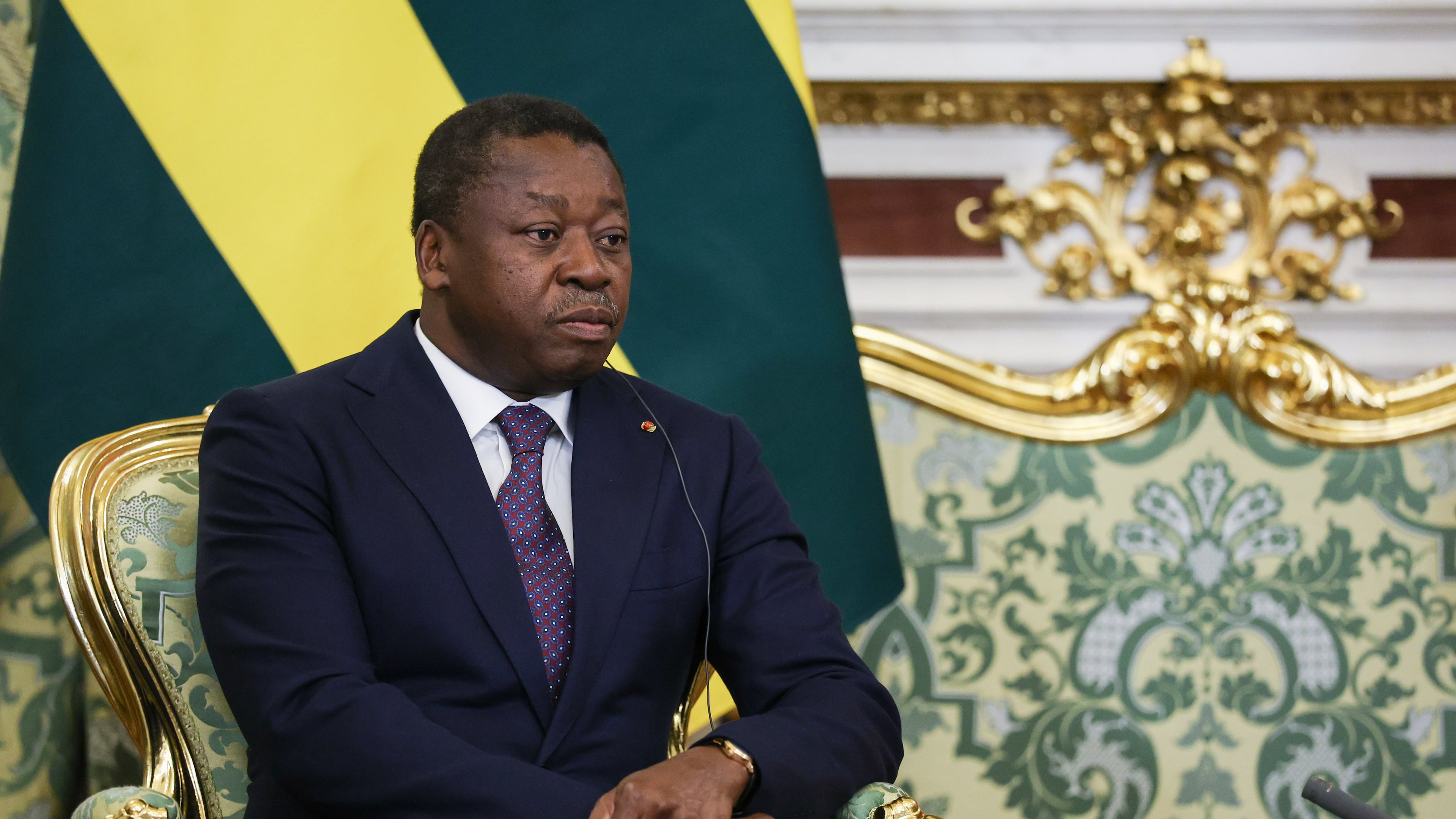FILE - Togo's President of the Council of Ministers Faure Gnassingbe attends the talks with Russia's President Vladimir Putin at the Kremlin in Moscow, Russia, Wednesday, Nov. 19, 2025. (Ramil Sitdikov/Pool Photo via AP, File)